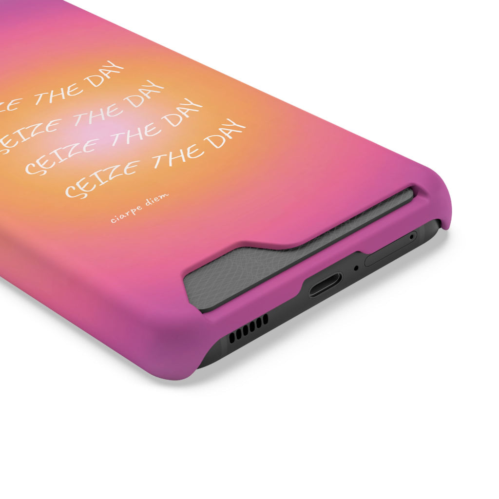 Sunburst 'Seize the Day' Phone Case with Card Holder
