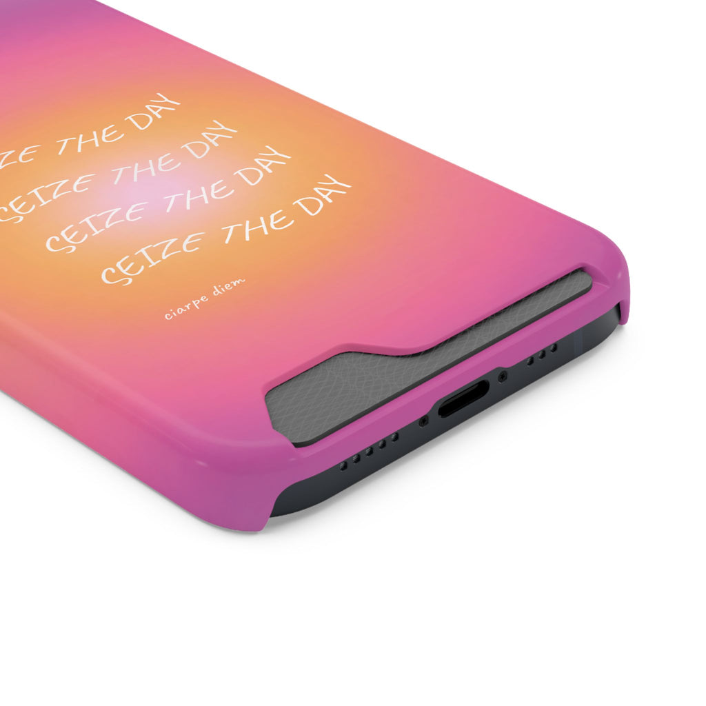 Sunburst 'Seize the Day' Phone Case with Card Holder