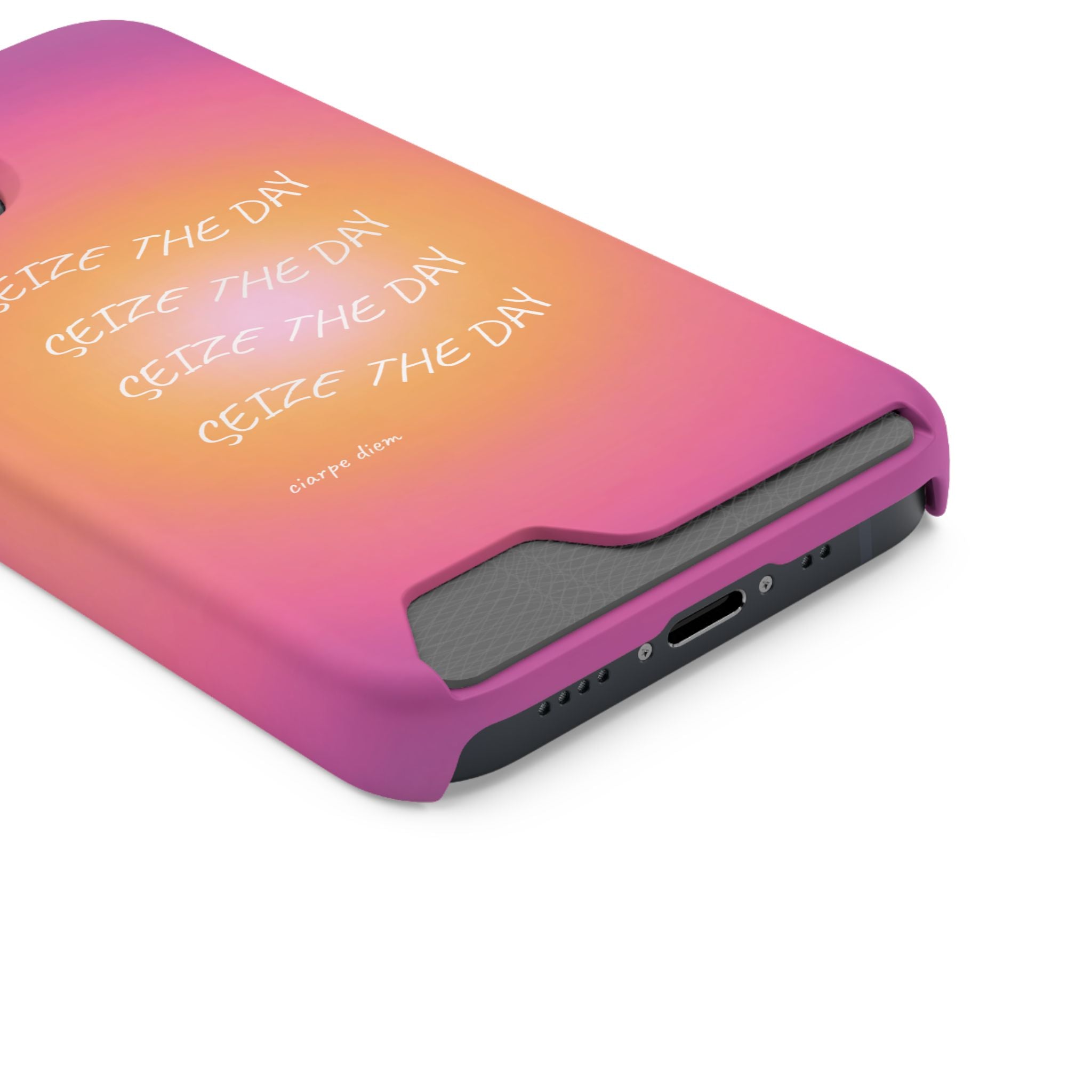Sunburst 'Seize the Day' Phone Case with Card Holder