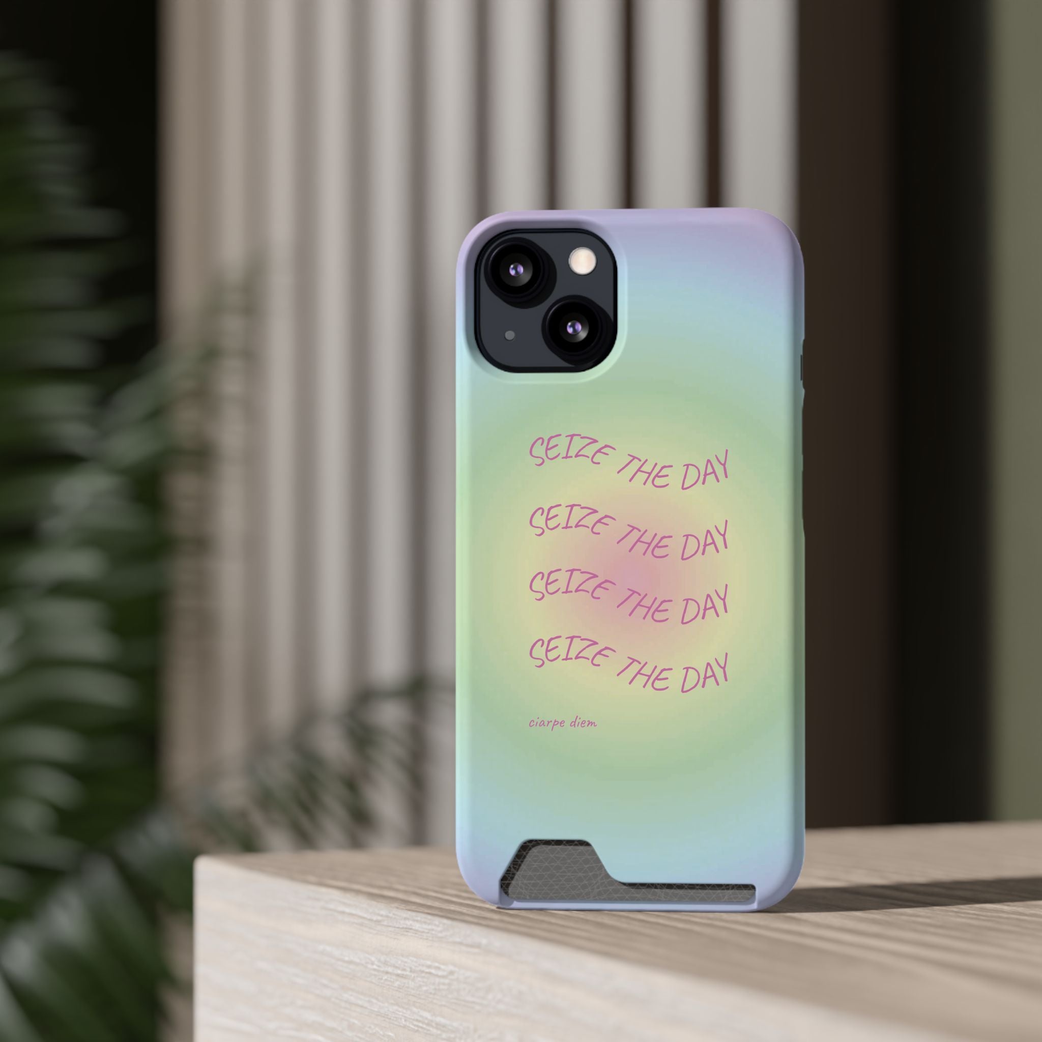 Bermuda Halo 'Seize The Day' Card Holder Phone Case