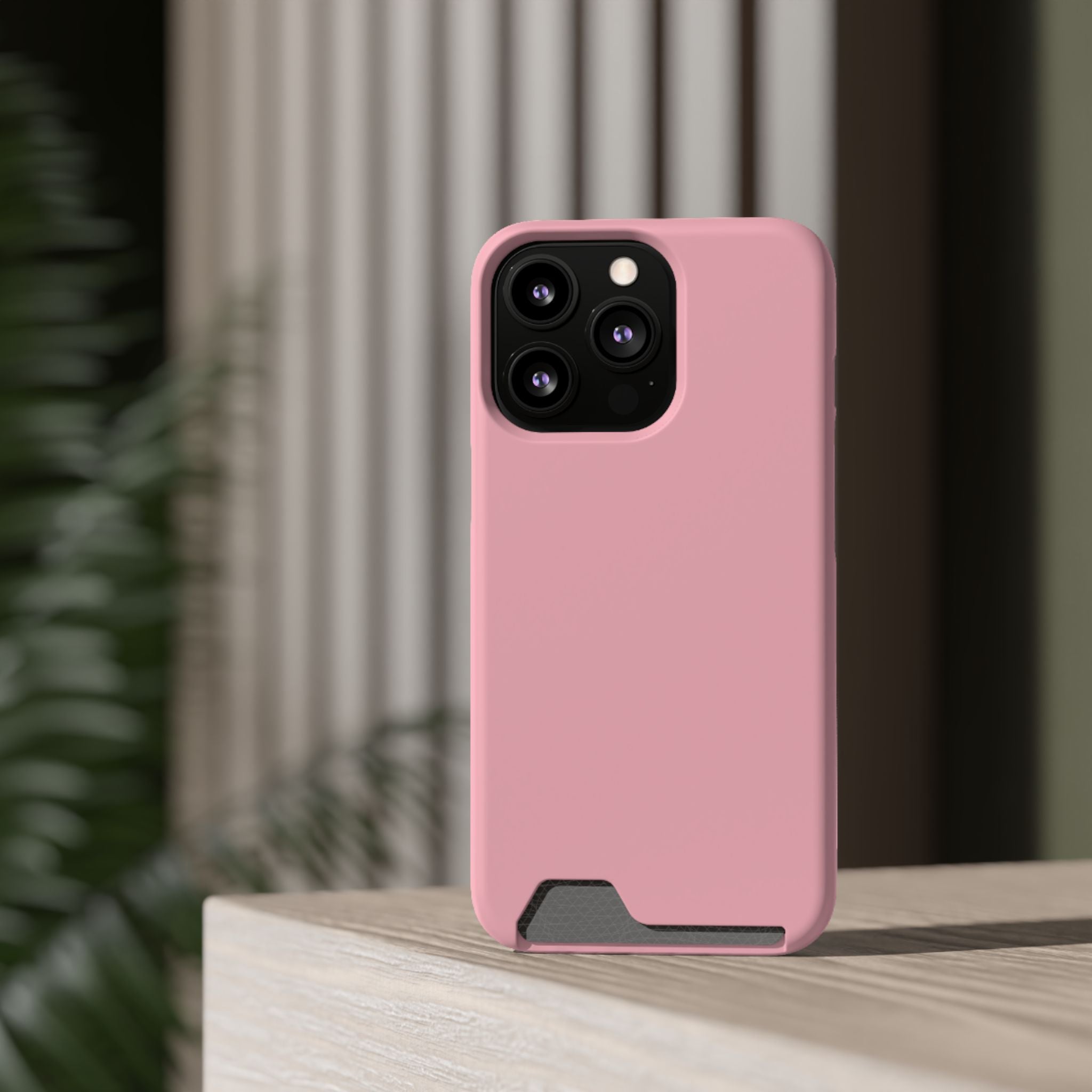 Pink Phone Case with Built-In Card Holder