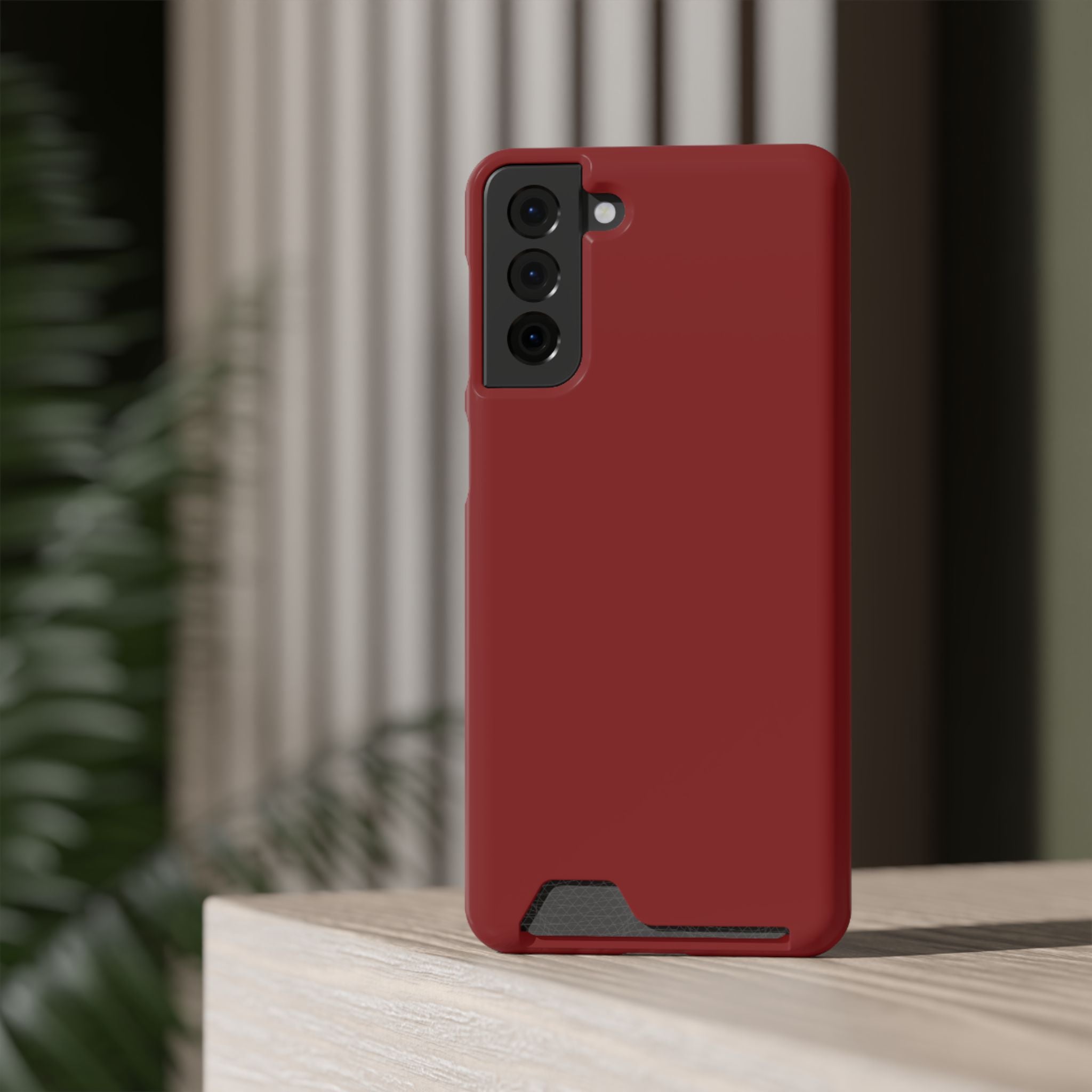Dark Red Card-Holder Phone Case