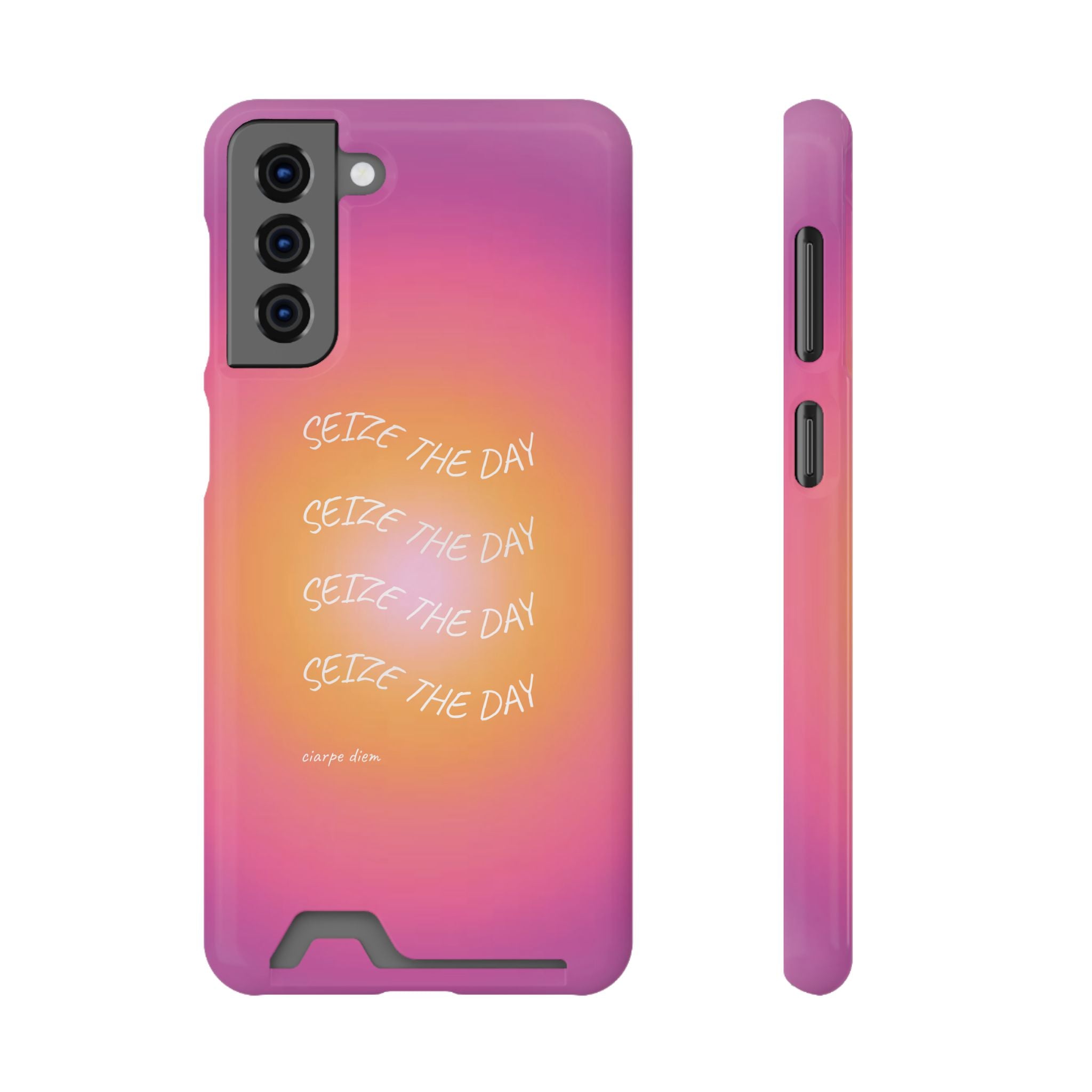 Sunburst 'Seize the Day' Phone Case with Card Holder