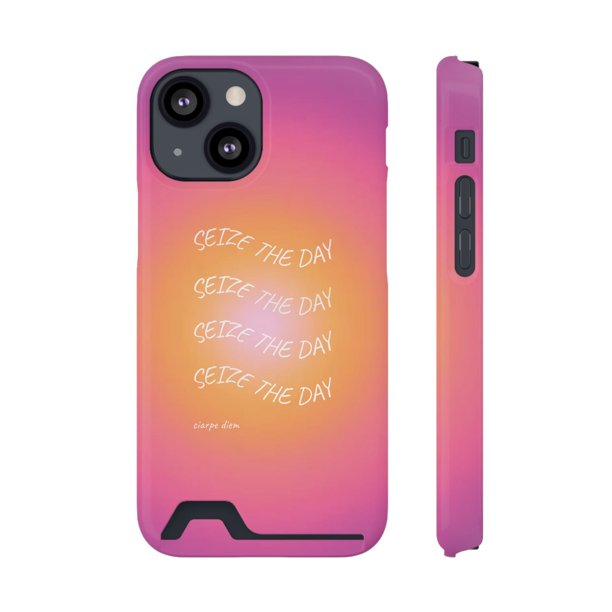 Sunburst 'Seize the Day' Phone Case with Card Holder
