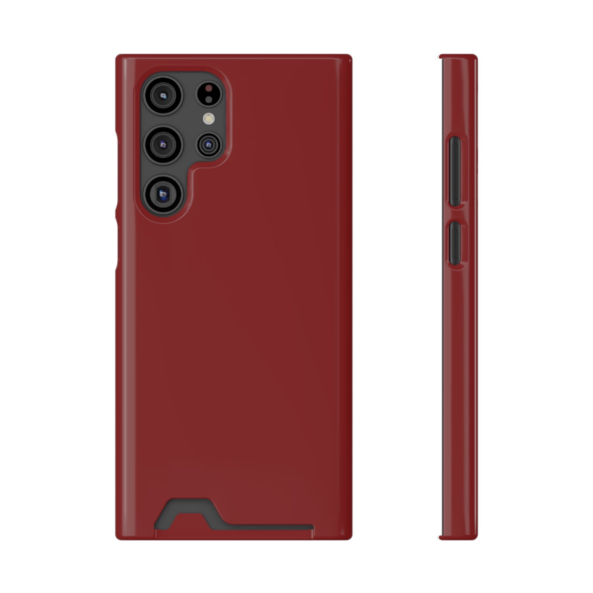 Dark Red Card-Holder Phone Case