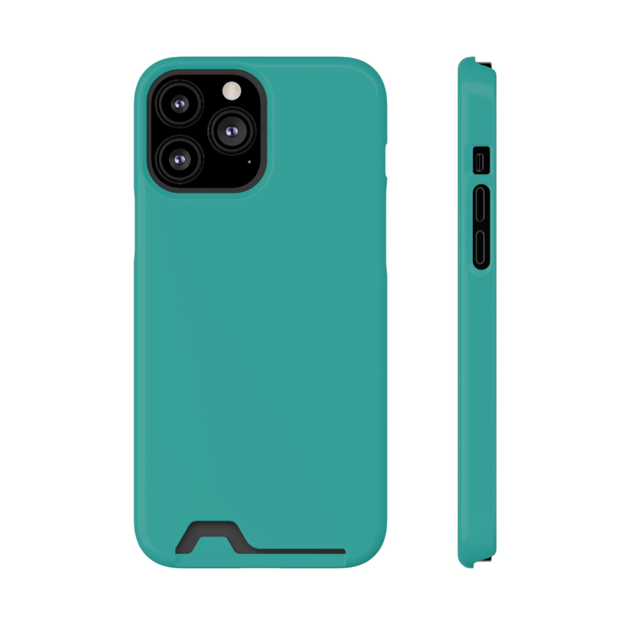 Teal Card-Holder Phone Case