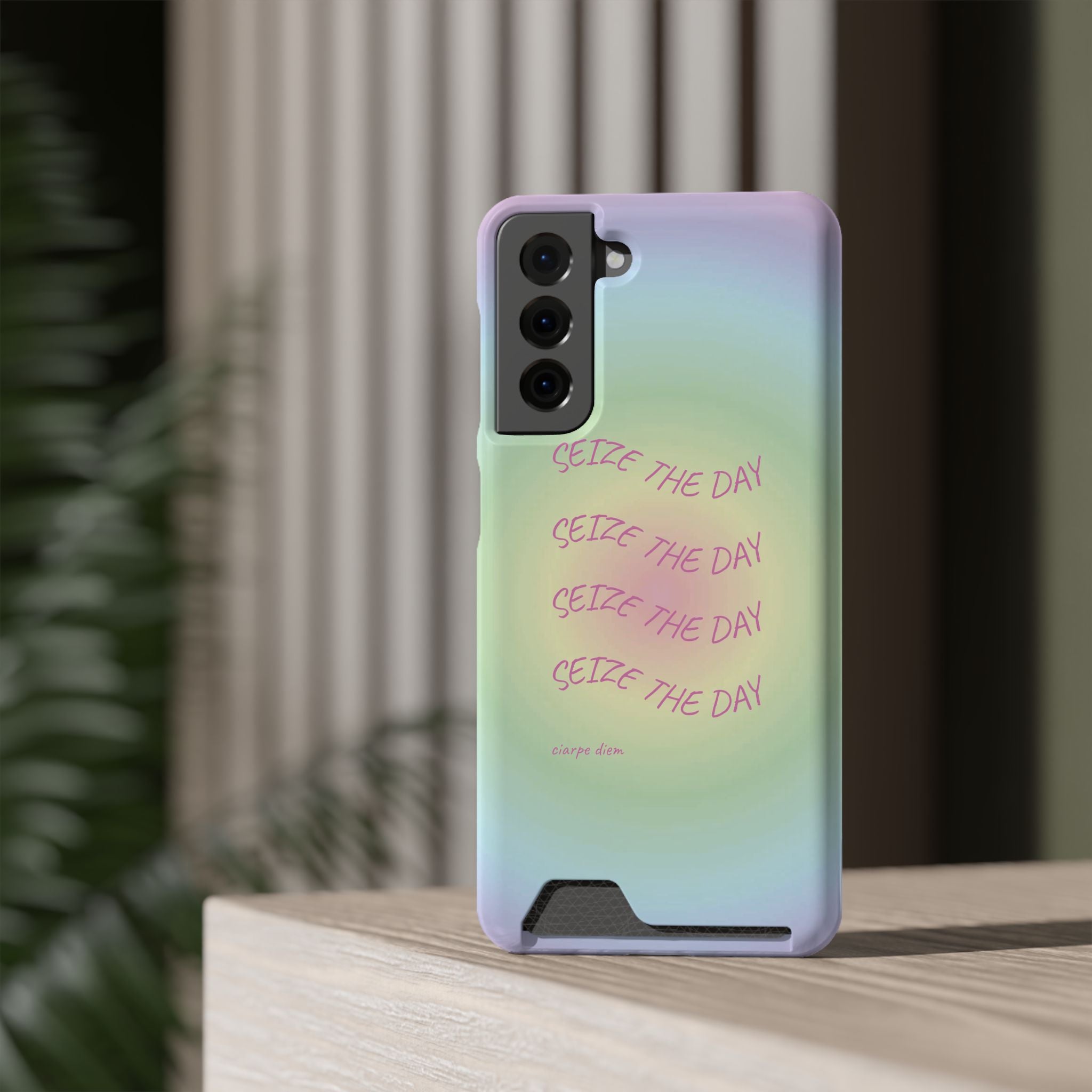 Bermuda Halo 'Seize The Day' Card Holder Phone Case