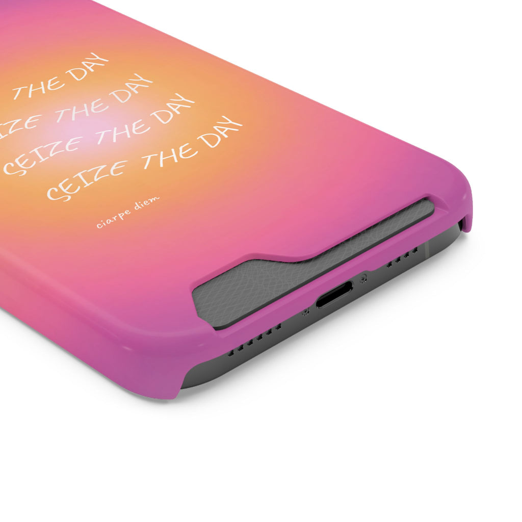 Sunburst 'Seize the Day' Phone Case with Card Holder