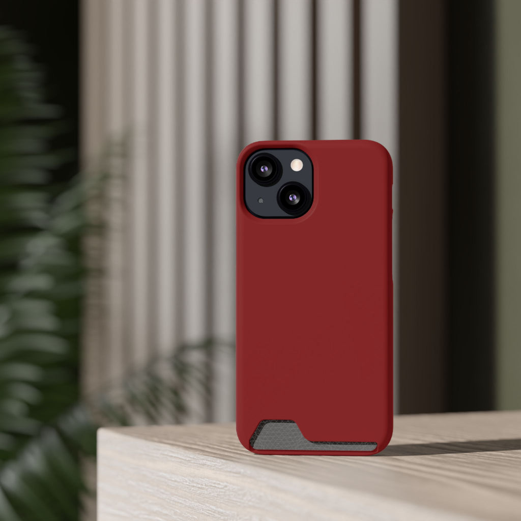 Dark Red Card-Holder Phone Case