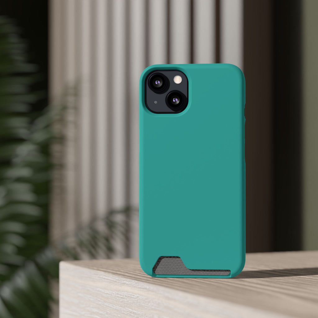 Teal Card-Holder Phone Case
