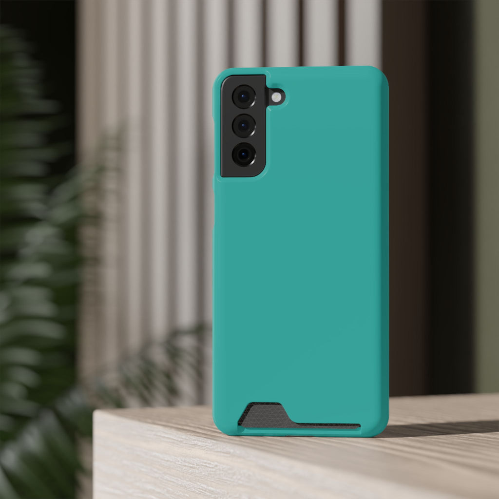 Teal Card-Holder Phone Case