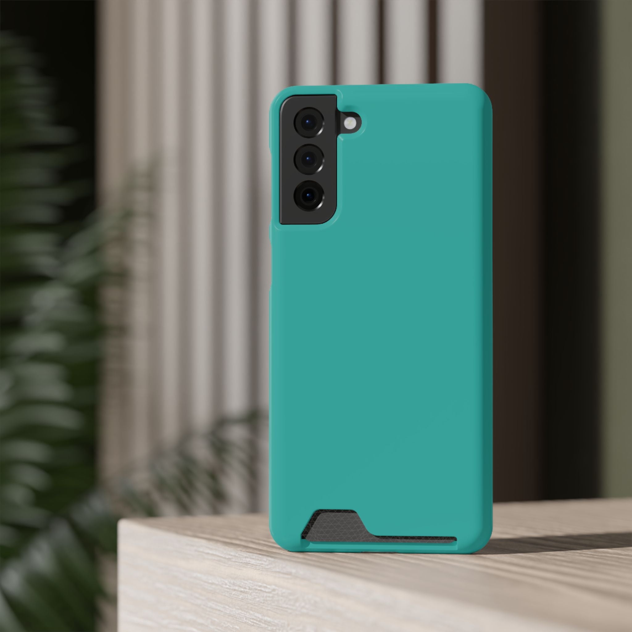 Teal Card-Holder Phone Case