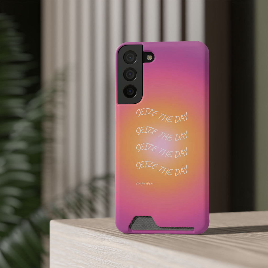 Sunburst 'Seize the Day' Phone Case with Card Holder