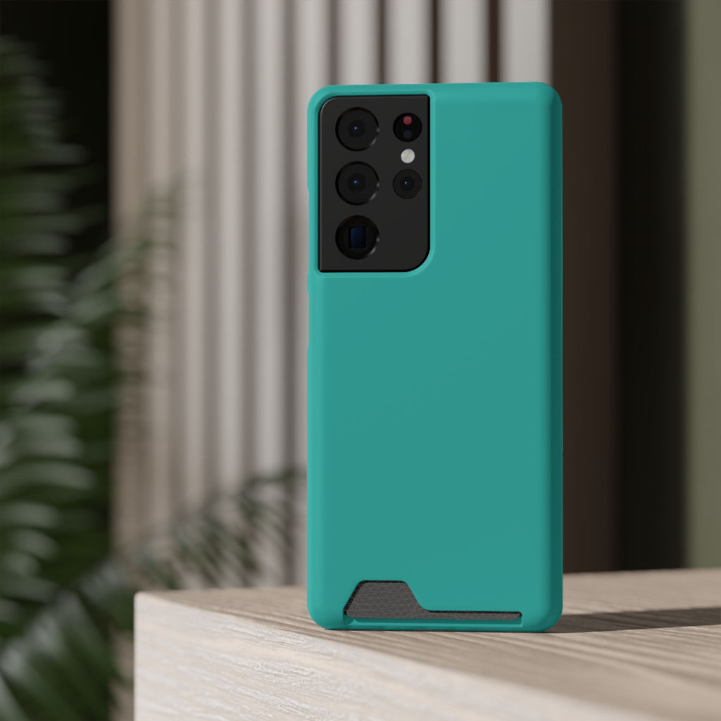 Teal Card-Holder Phone Case