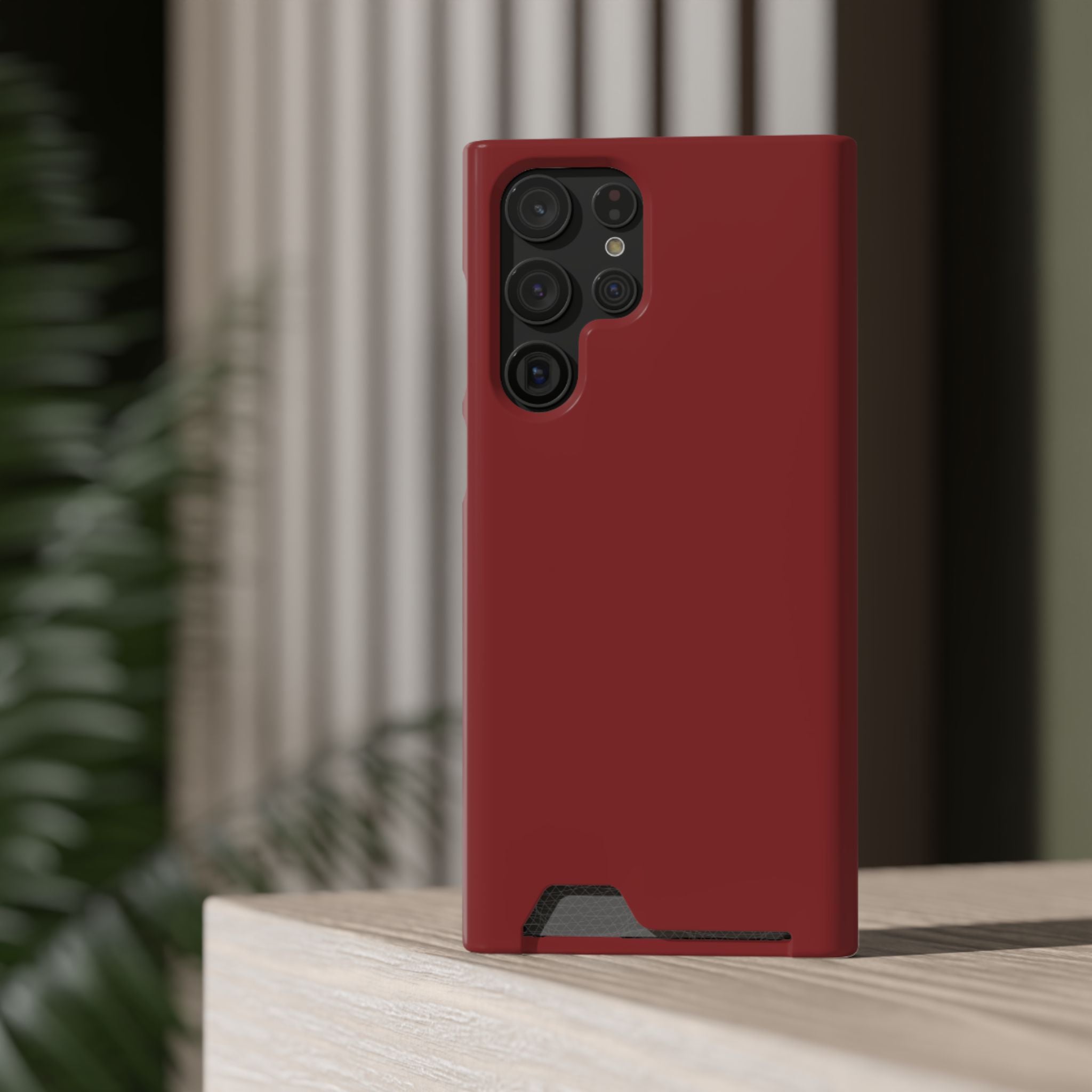 Dark Red Card-Holder Phone Case