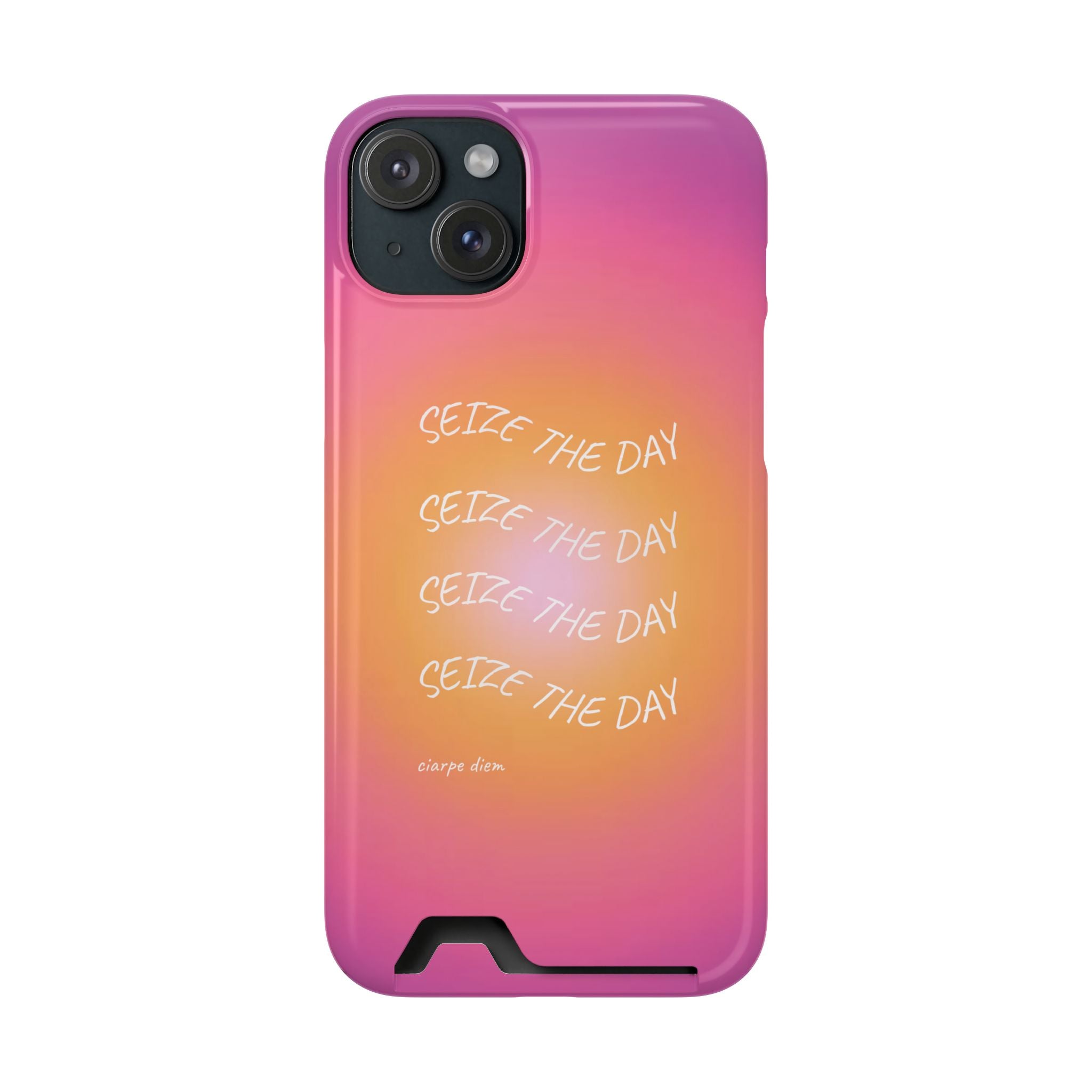 Sunburst 'Seize the Day' Phone Case with Card Holder