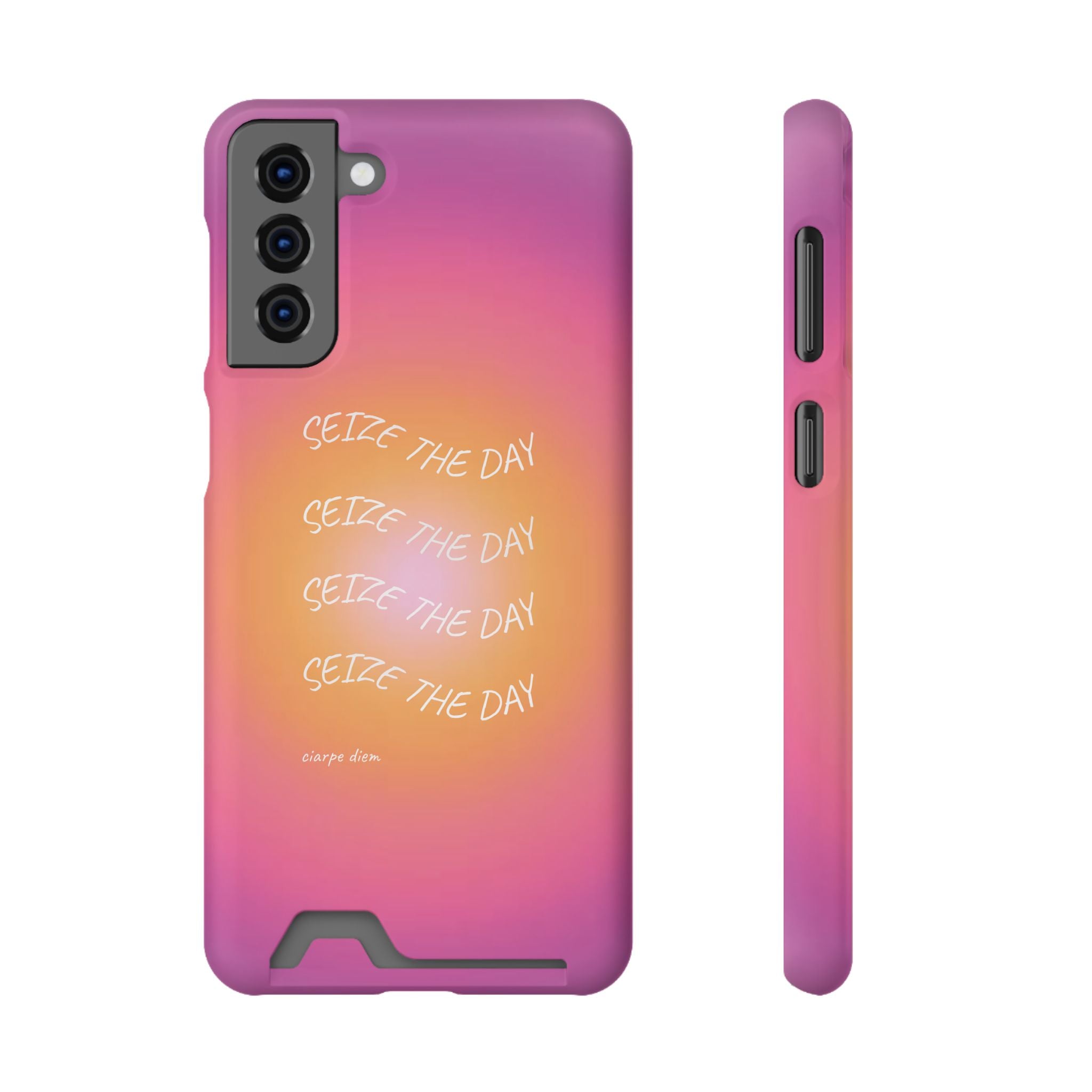 Sunburst 'Seize the Day' Phone Case with Card Holder