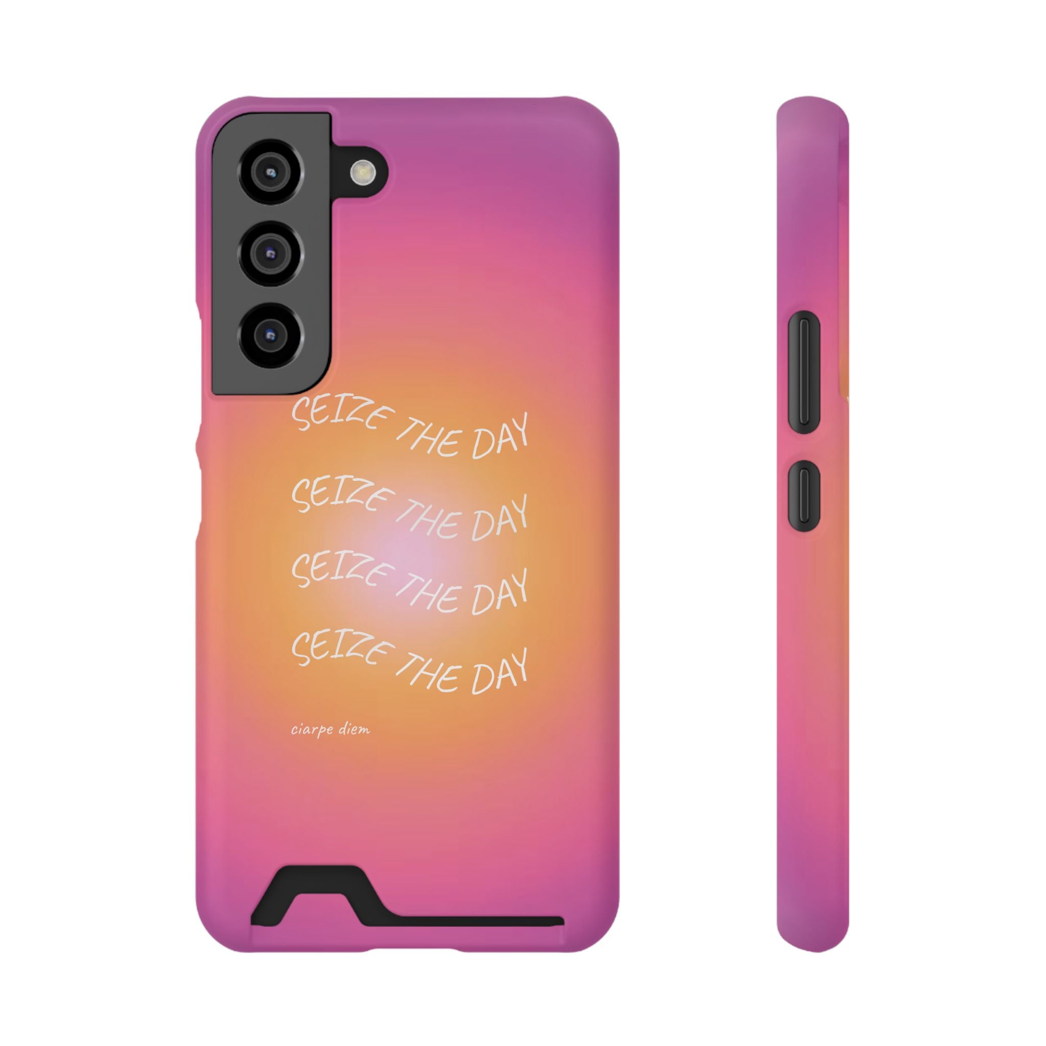 Sunburst 'Seize the Day' Phone Case with Card Holder
