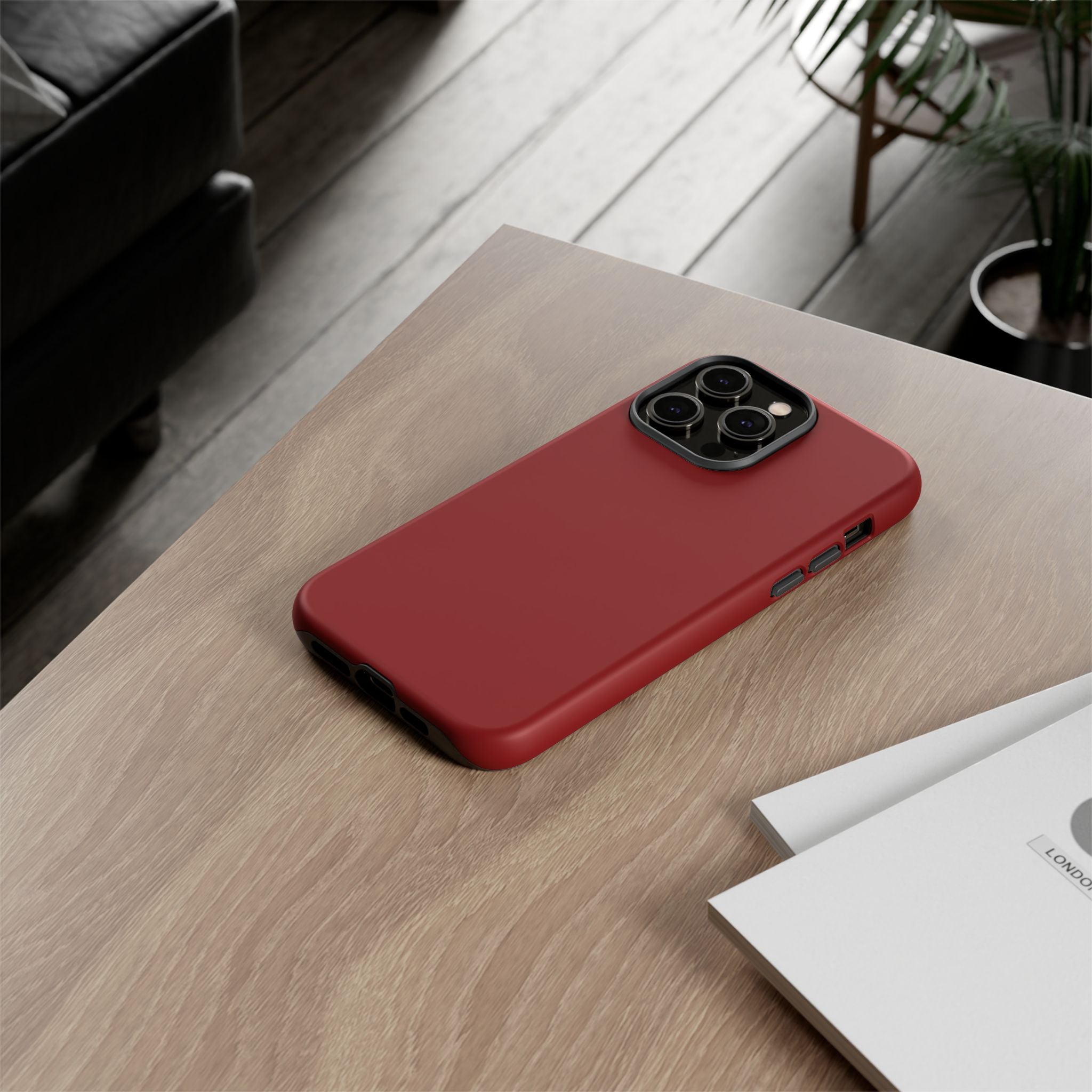 Dark Red Protective Phone Case