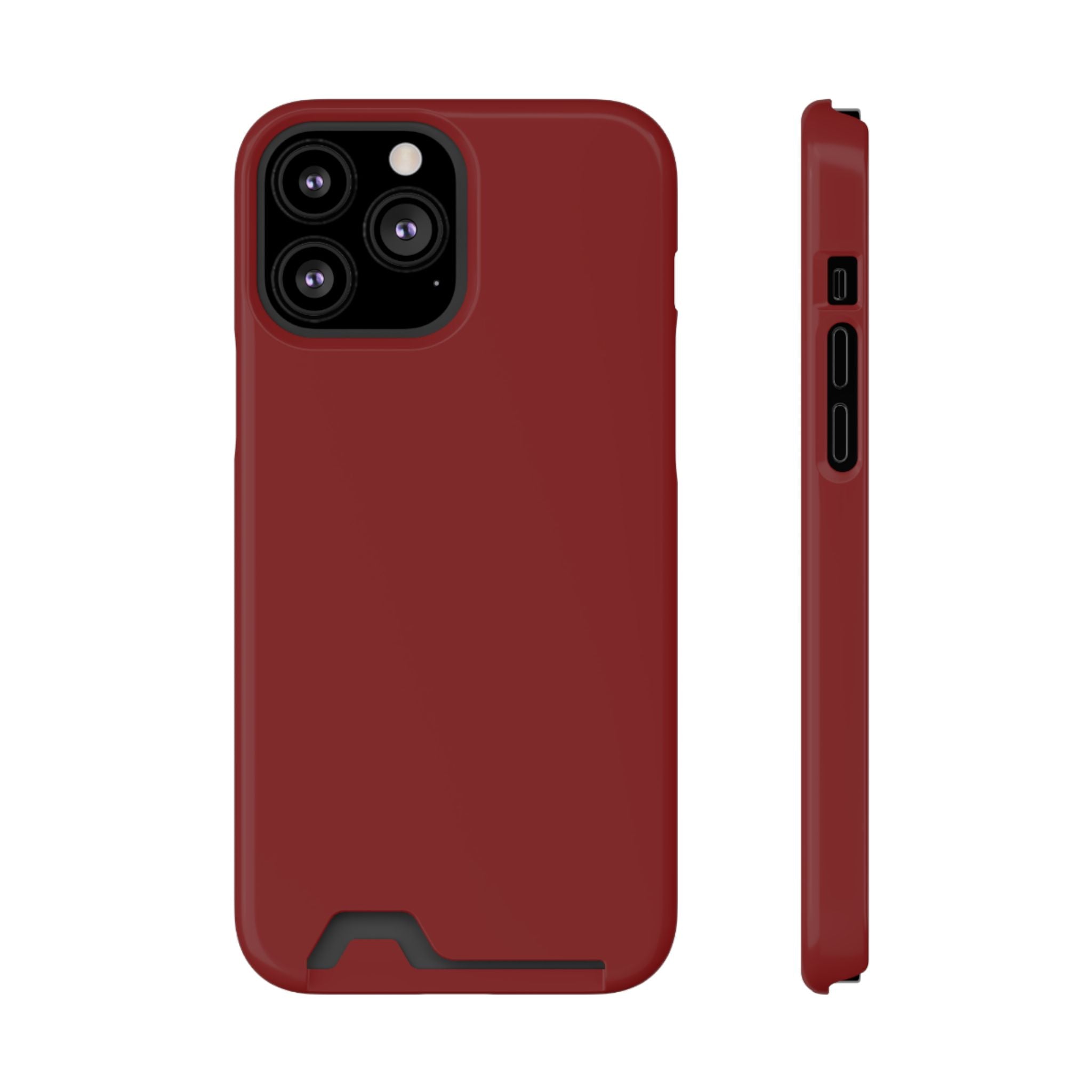 Dark Red Card-Holder Phone Case