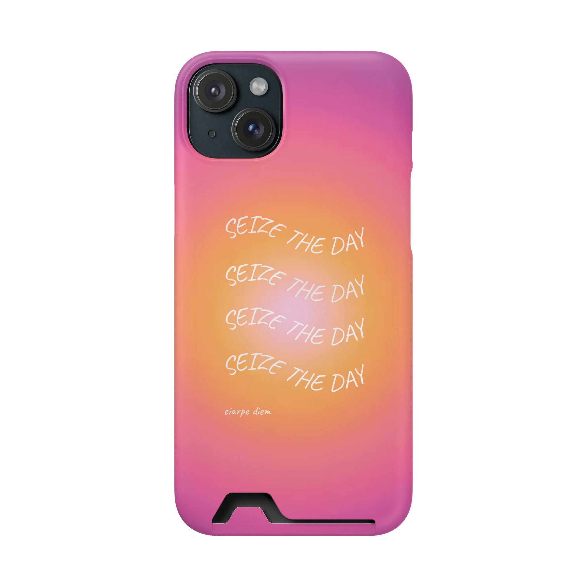 Sunburst 'Seize the Day' Phone Case with Card Holder