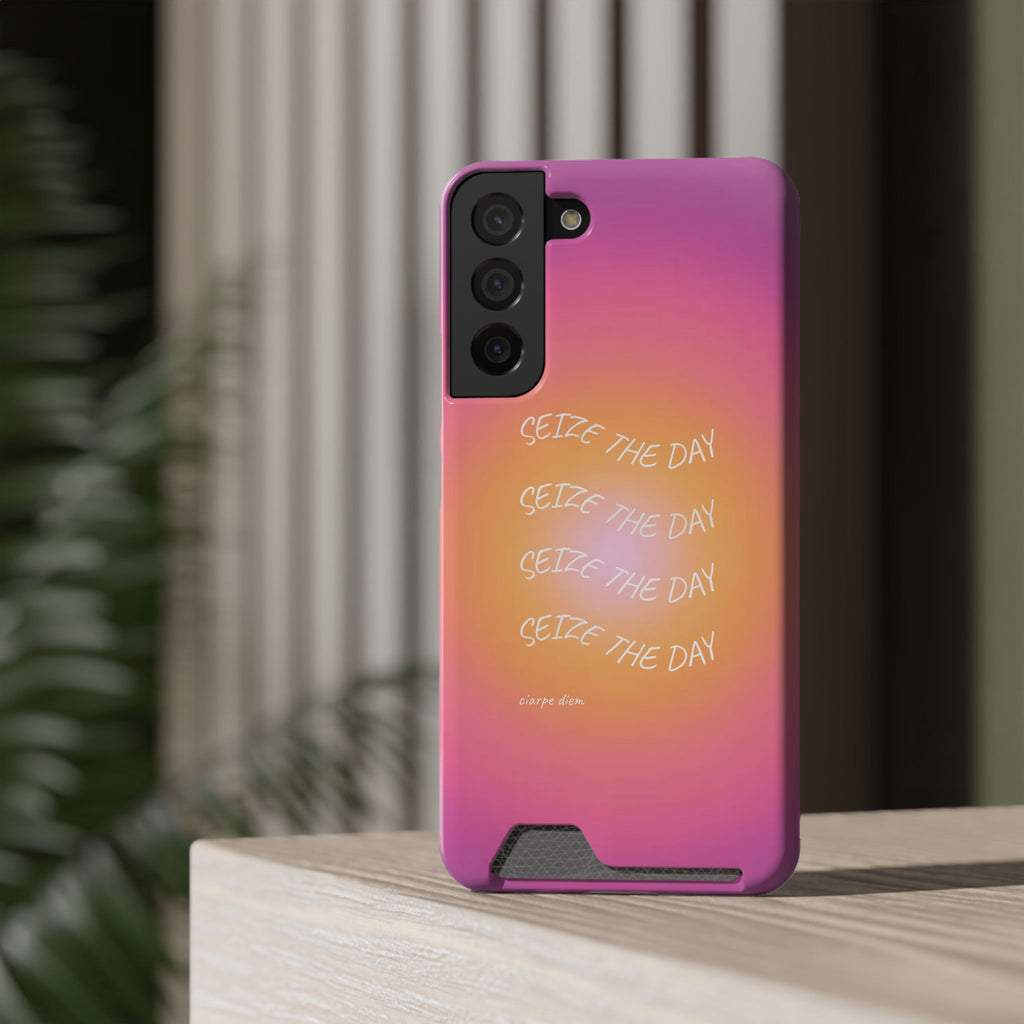 Sunburst 'Seize the Day' Phone Case with Card Holder