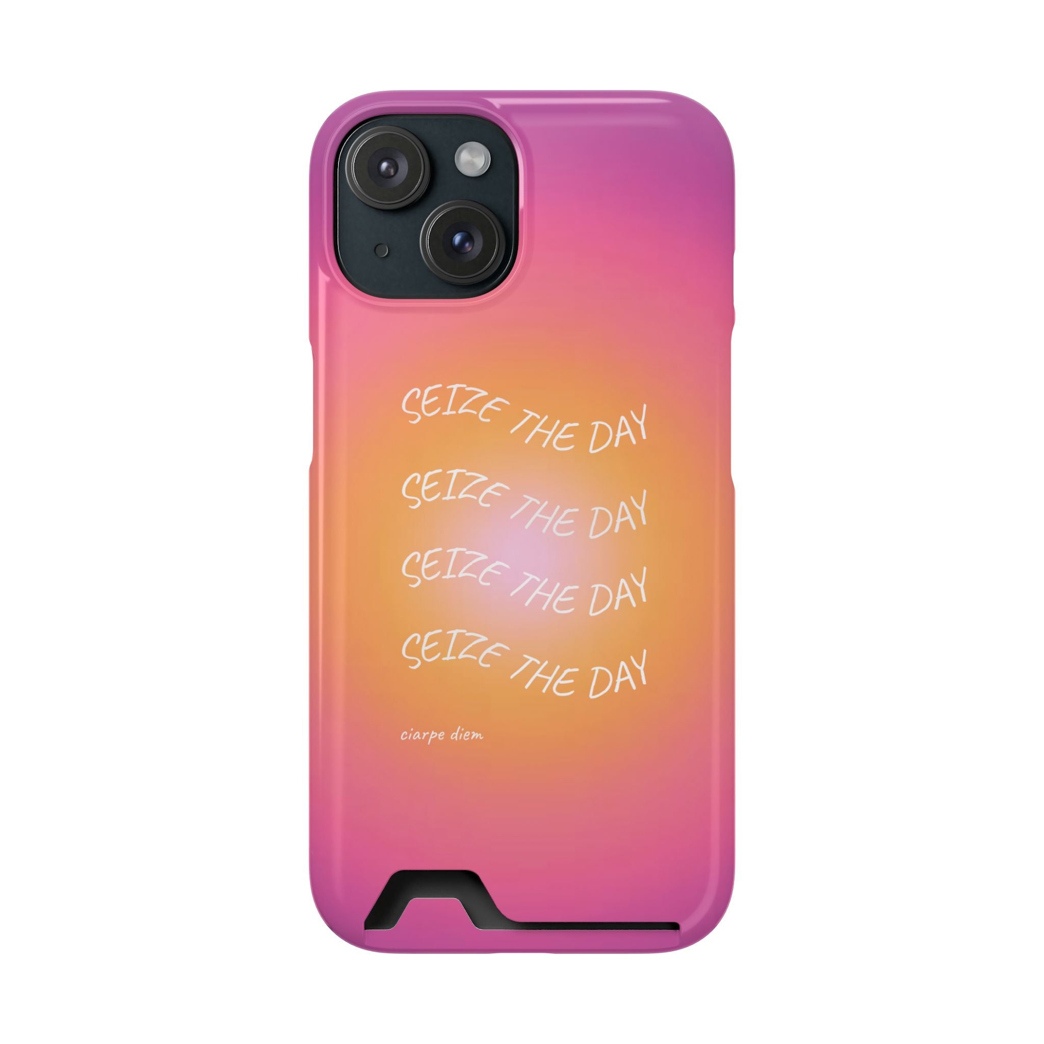 Sunburst 'Seize the Day' Phone Case with Card Holder