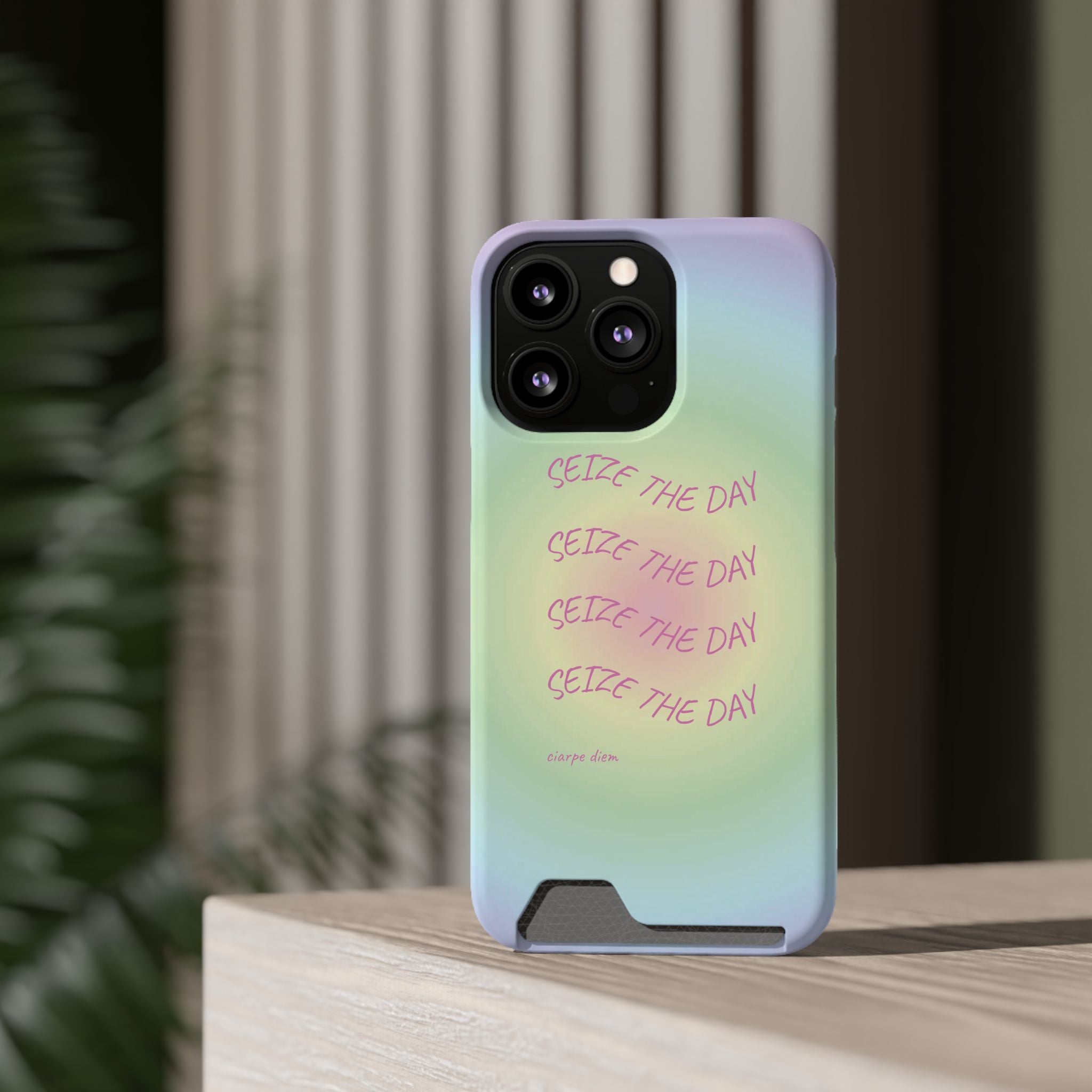 Bermuda Halo 'Seize The Day' Card Holder Phone Case