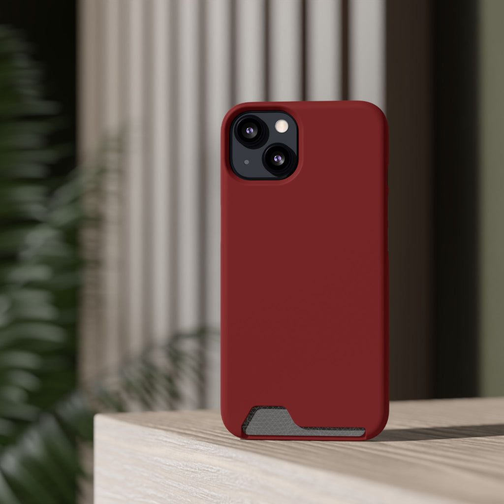 Dark Red Card-Holder Phone Case