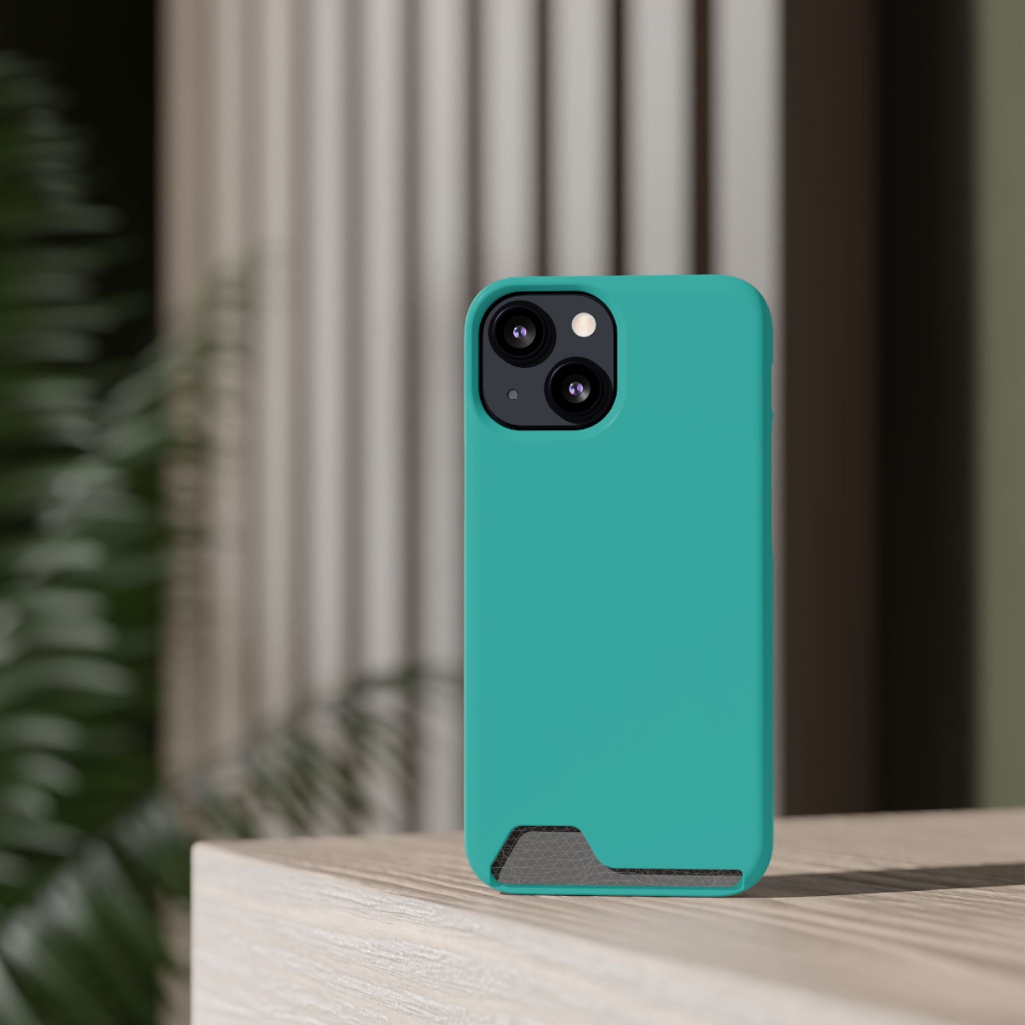 Teal Card-Holder Phone Case