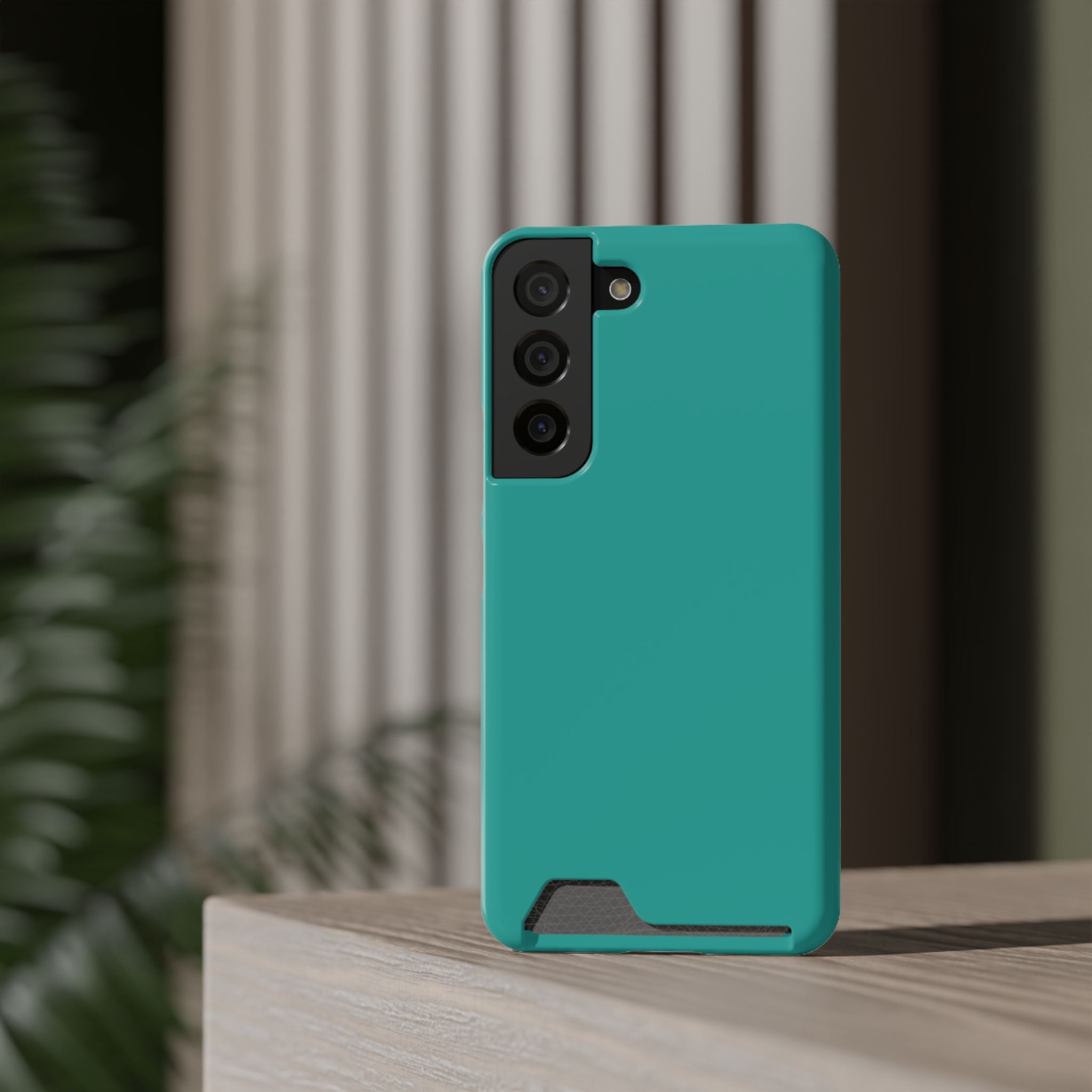 Teal Card-Holder Phone Case