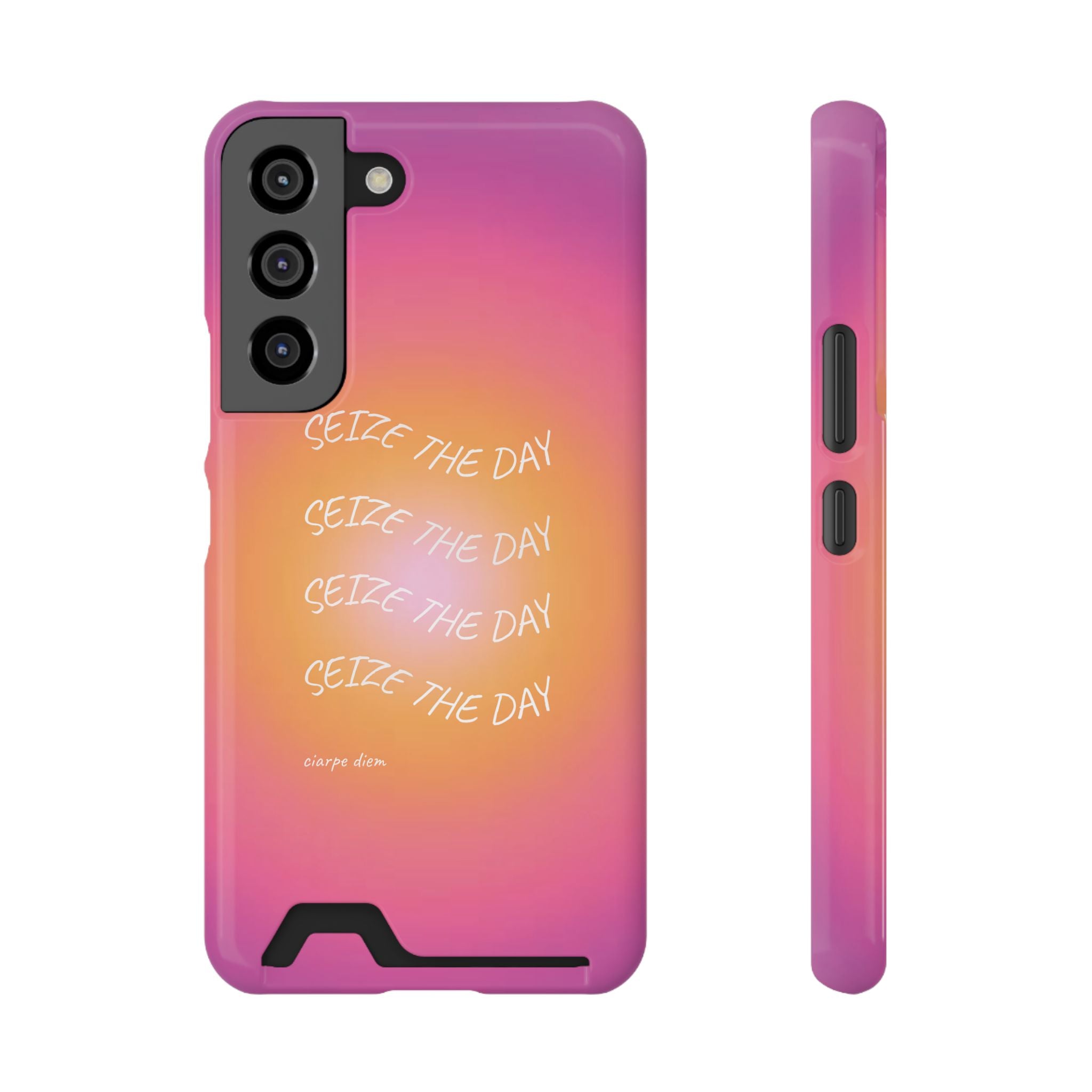 Sunburst 'Seize the Day' Phone Case with Card Holder