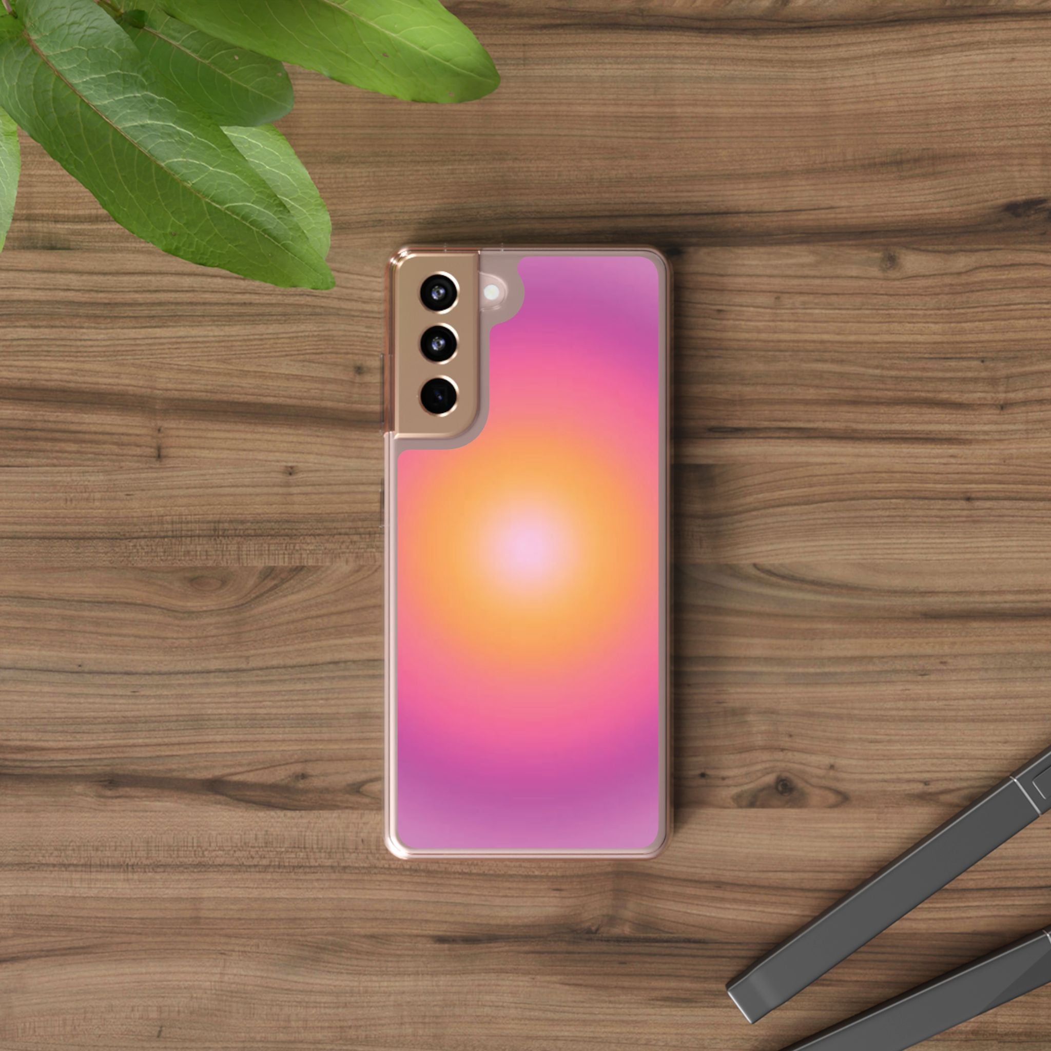 Sunset Gradient Clear Protective Cover