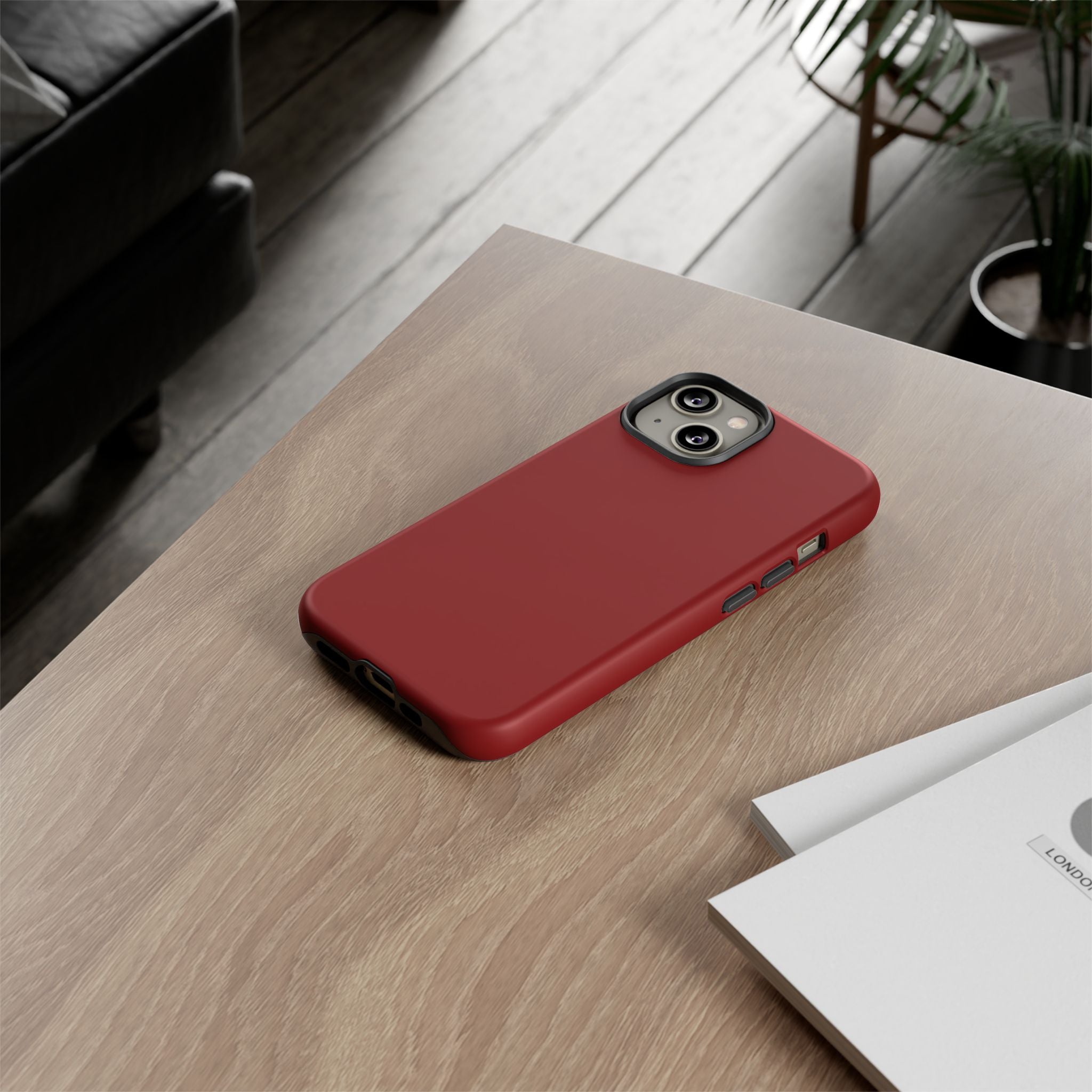 Dark Red Protective Phone Case