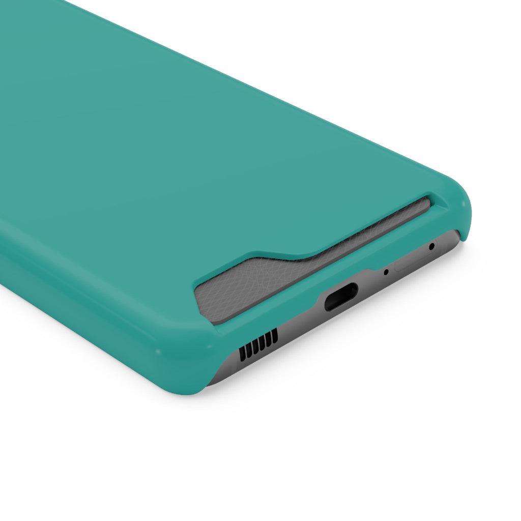 Teal Card-Holder Phone Case