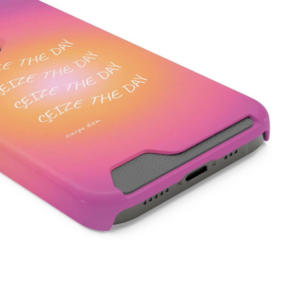 Sunburst 'Seize the Day' Phone Case with Card Holder