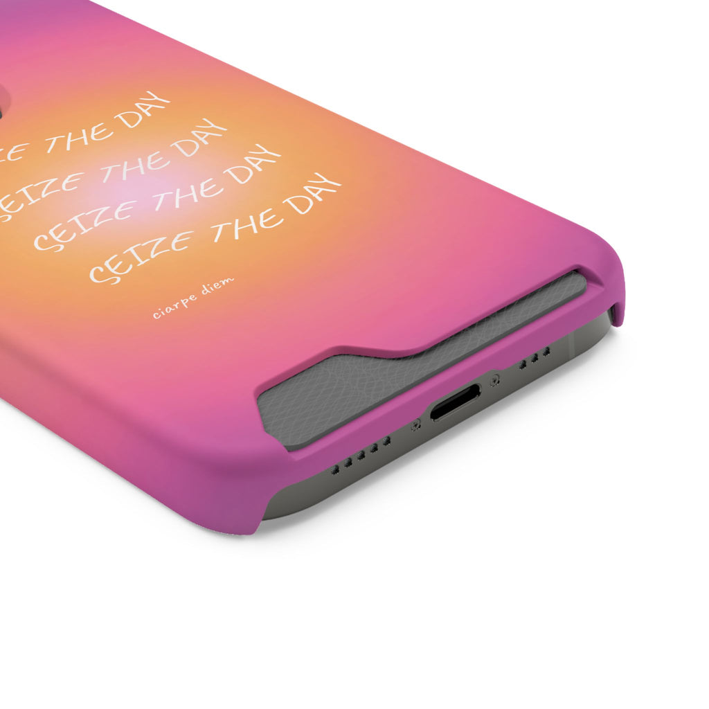 Sunburst 'Seize the Day' Phone Case with Card Holder