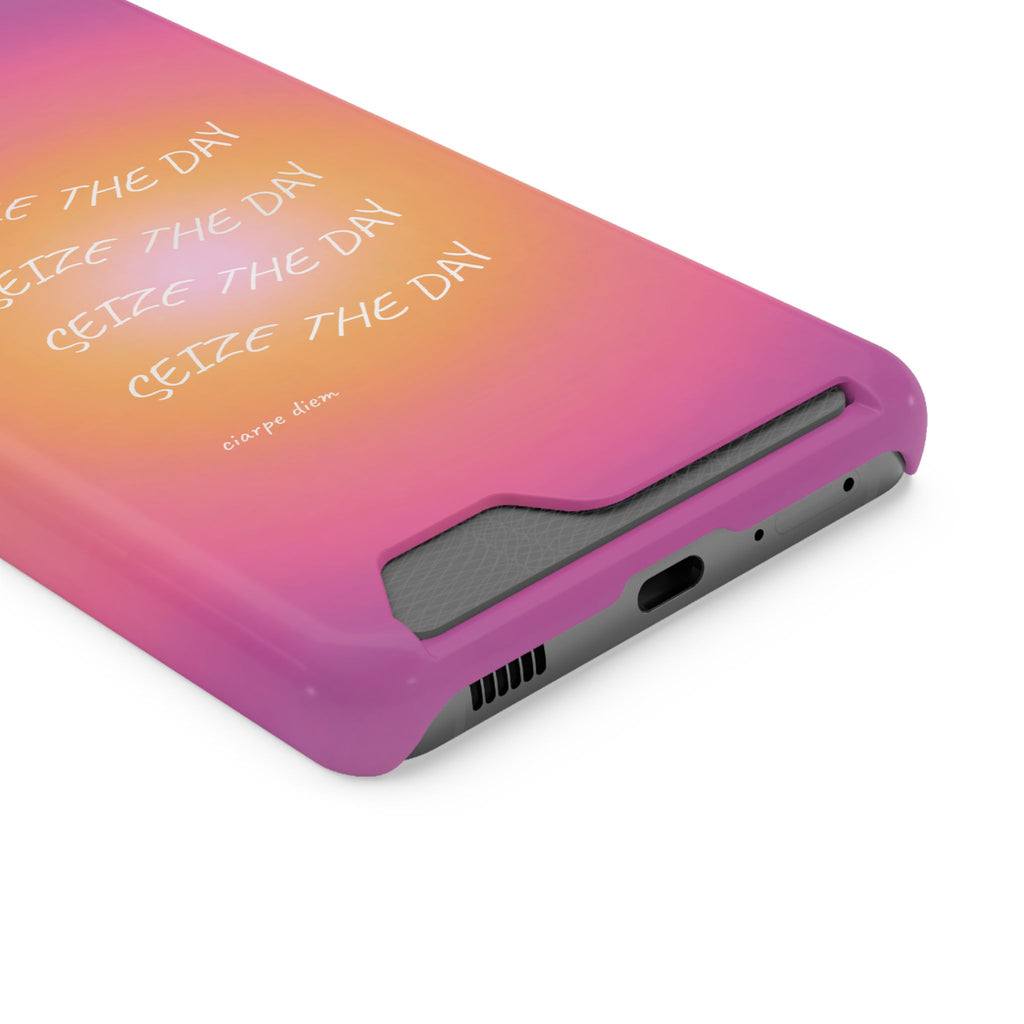 Sunburst 'Seize the Day' Phone Case with Card Holder