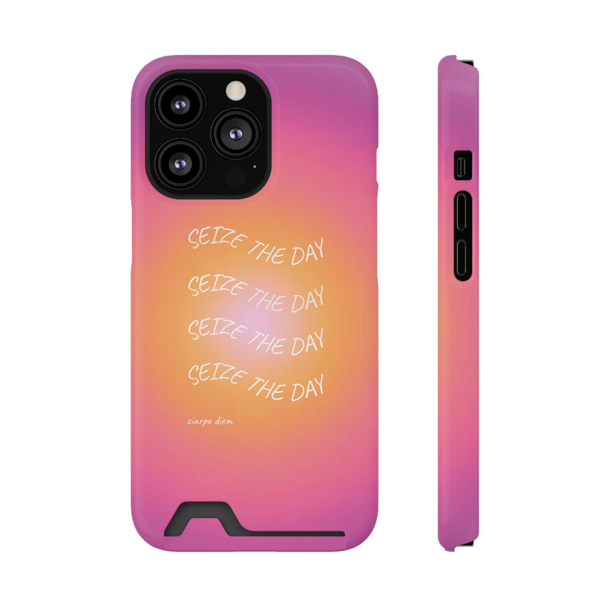 Sunburst 'Seize the Day' Phone Case with Card Holder