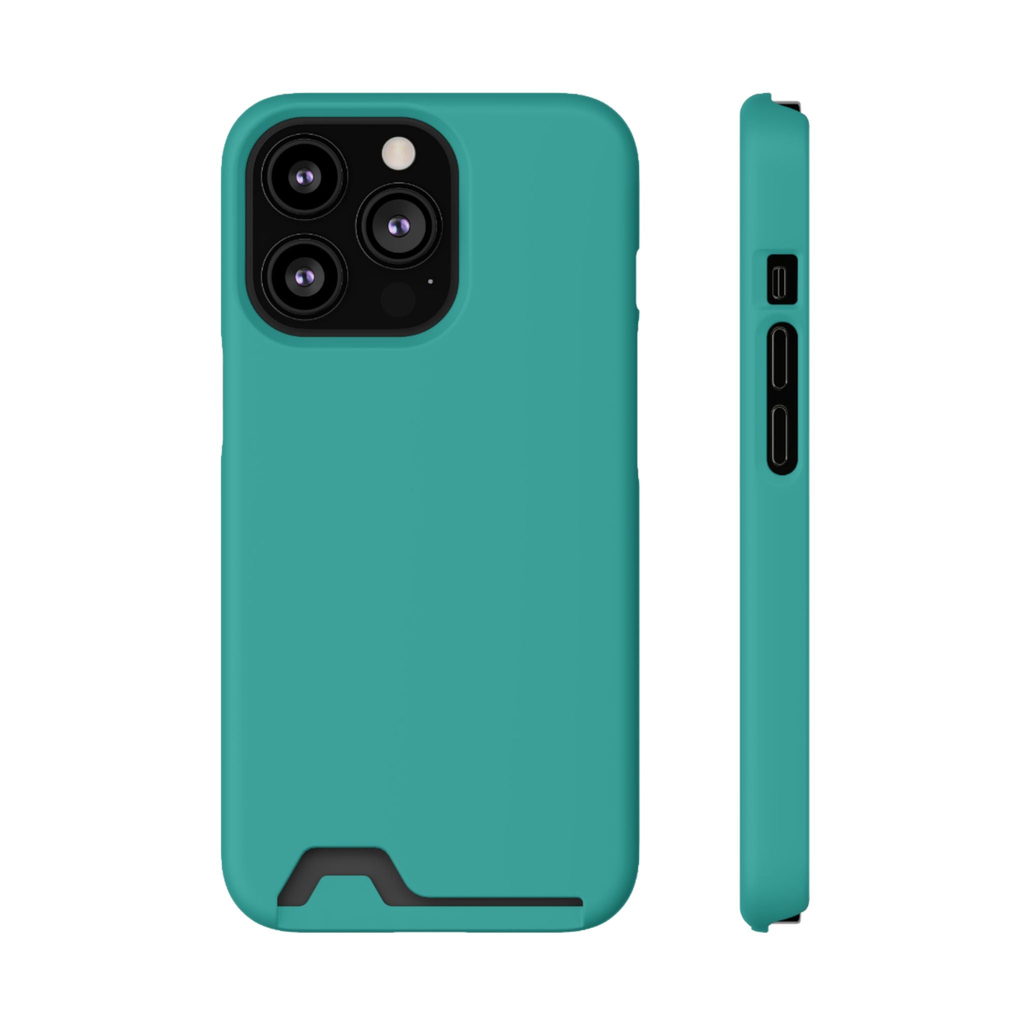 Teal Card-Holder Phone Case
