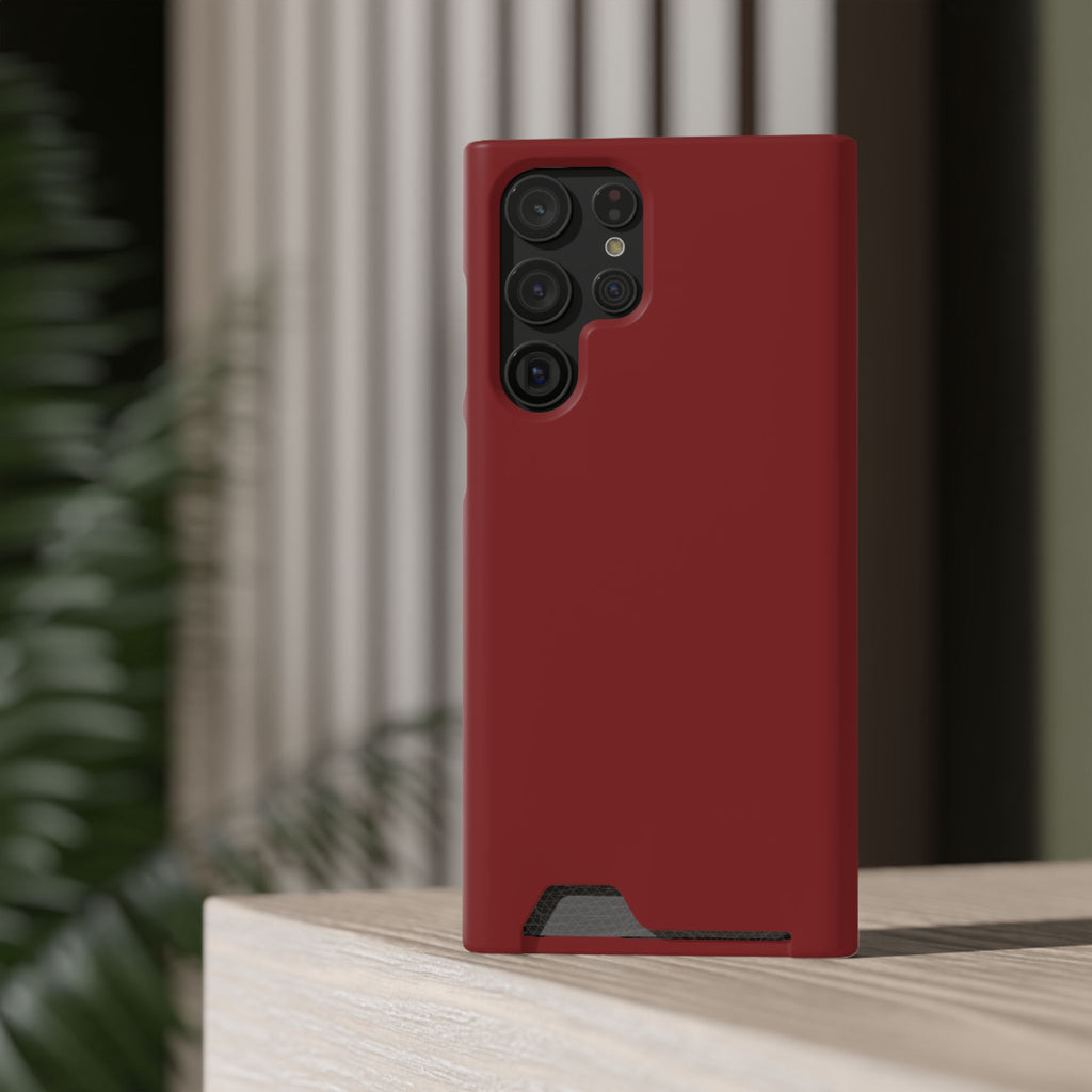 Dark Red Card-Holder Phone Case
