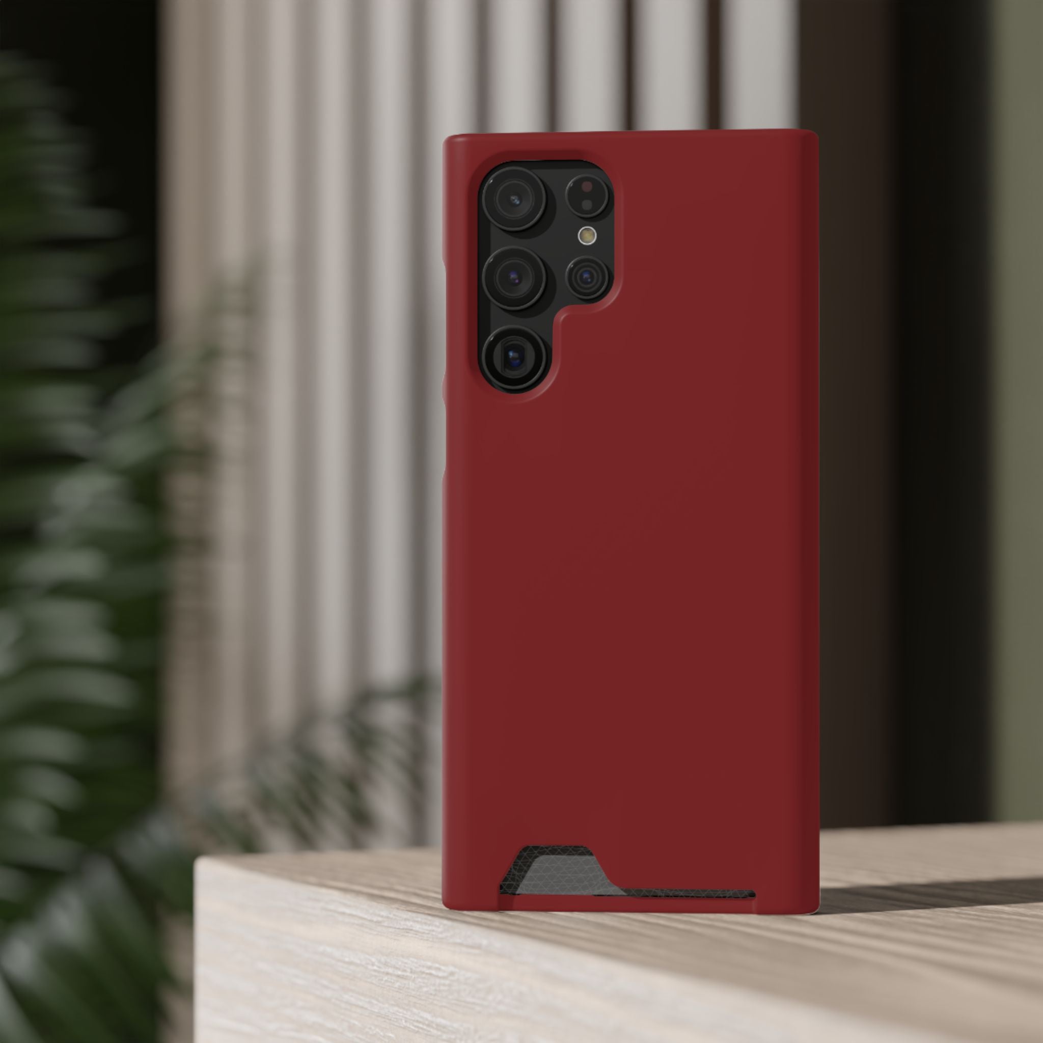 Dark Red Card-Holder Phone Case