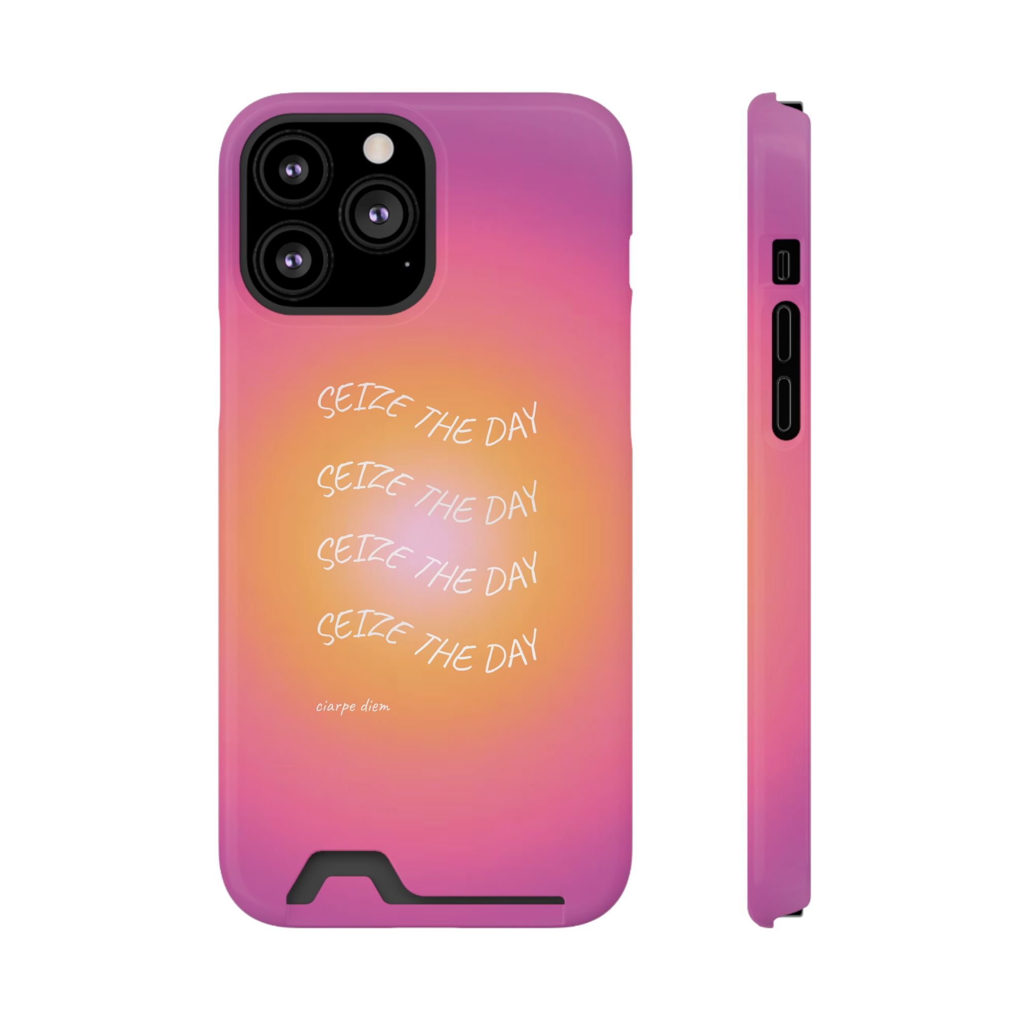 Sunburst 'Seize the Day' Phone Case with Card Holder