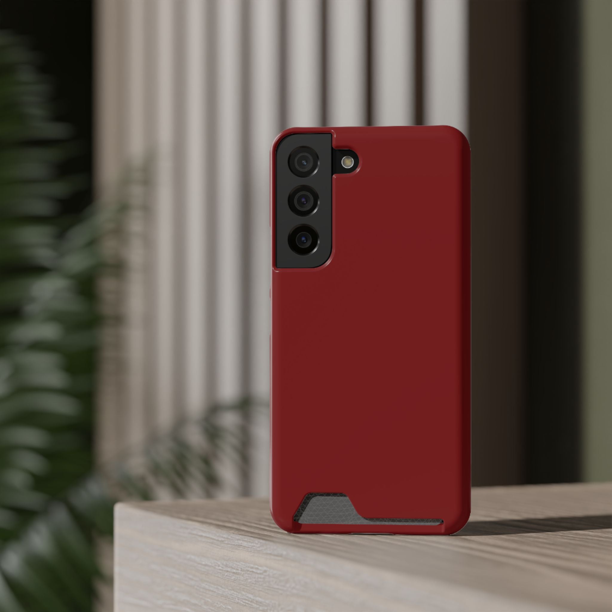 Dark Red Card-Holder Phone Case