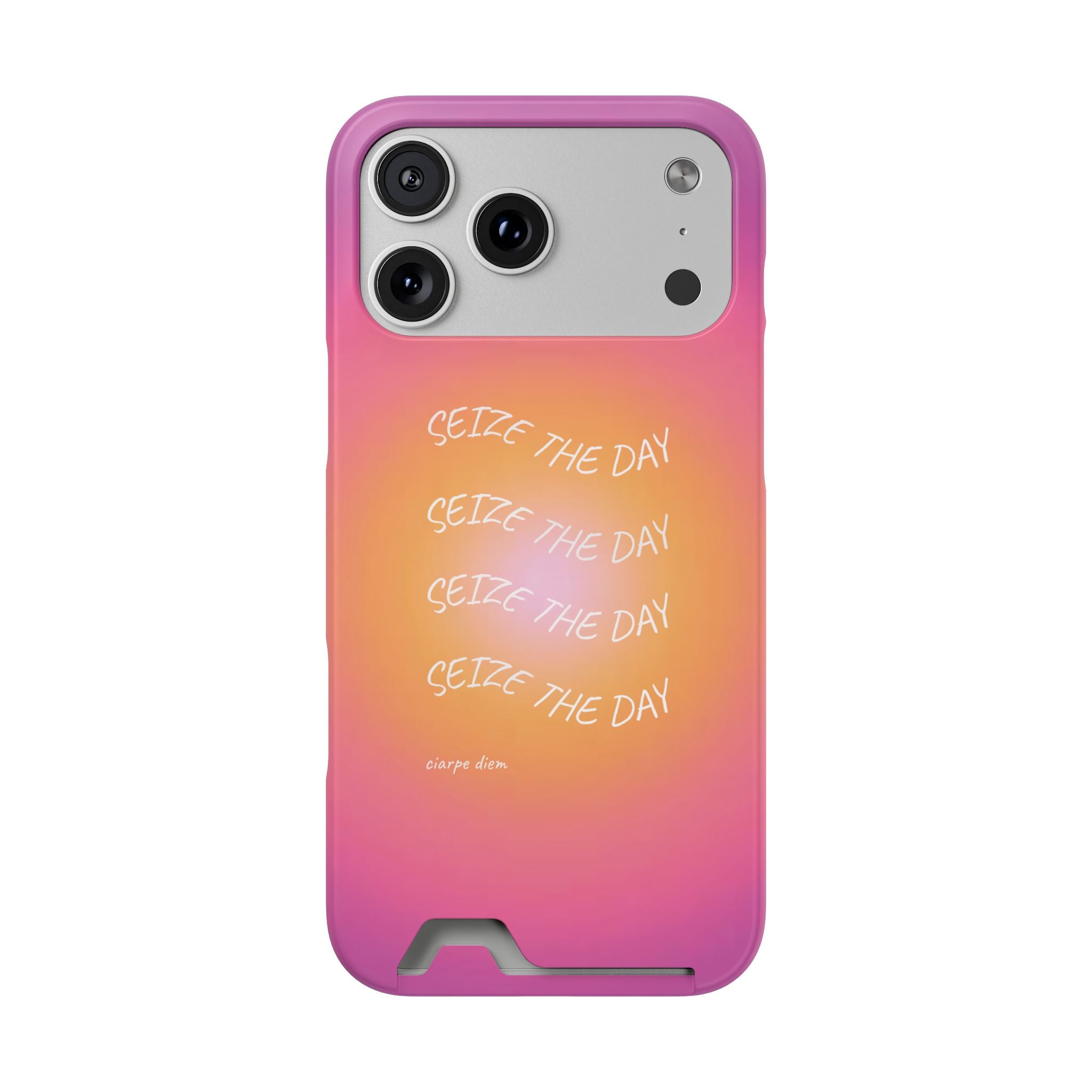 Sunburst 'Seize the Day' Phone Case with Card Holder