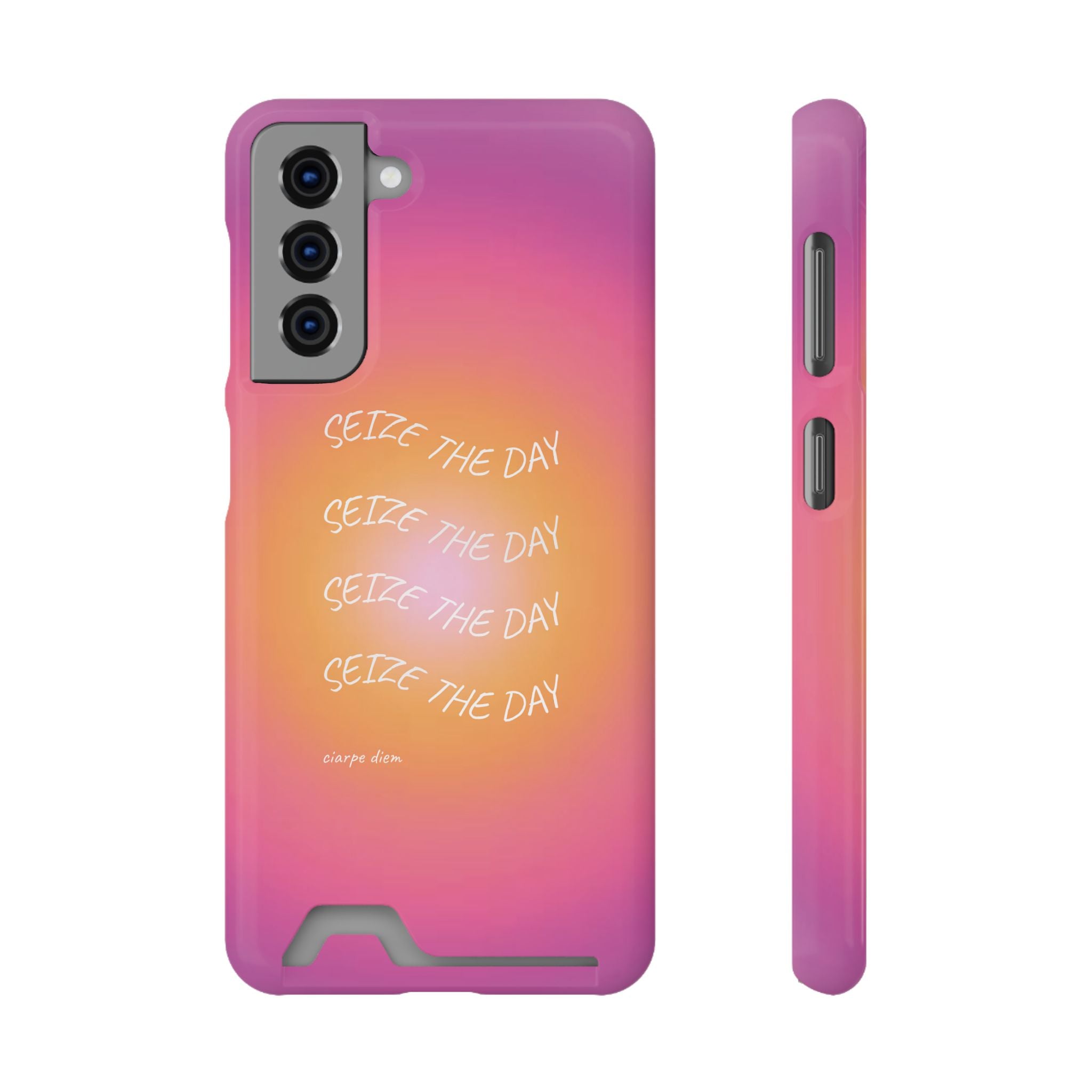 Sunburst 'Seize the Day' Phone Case with Card Holder
