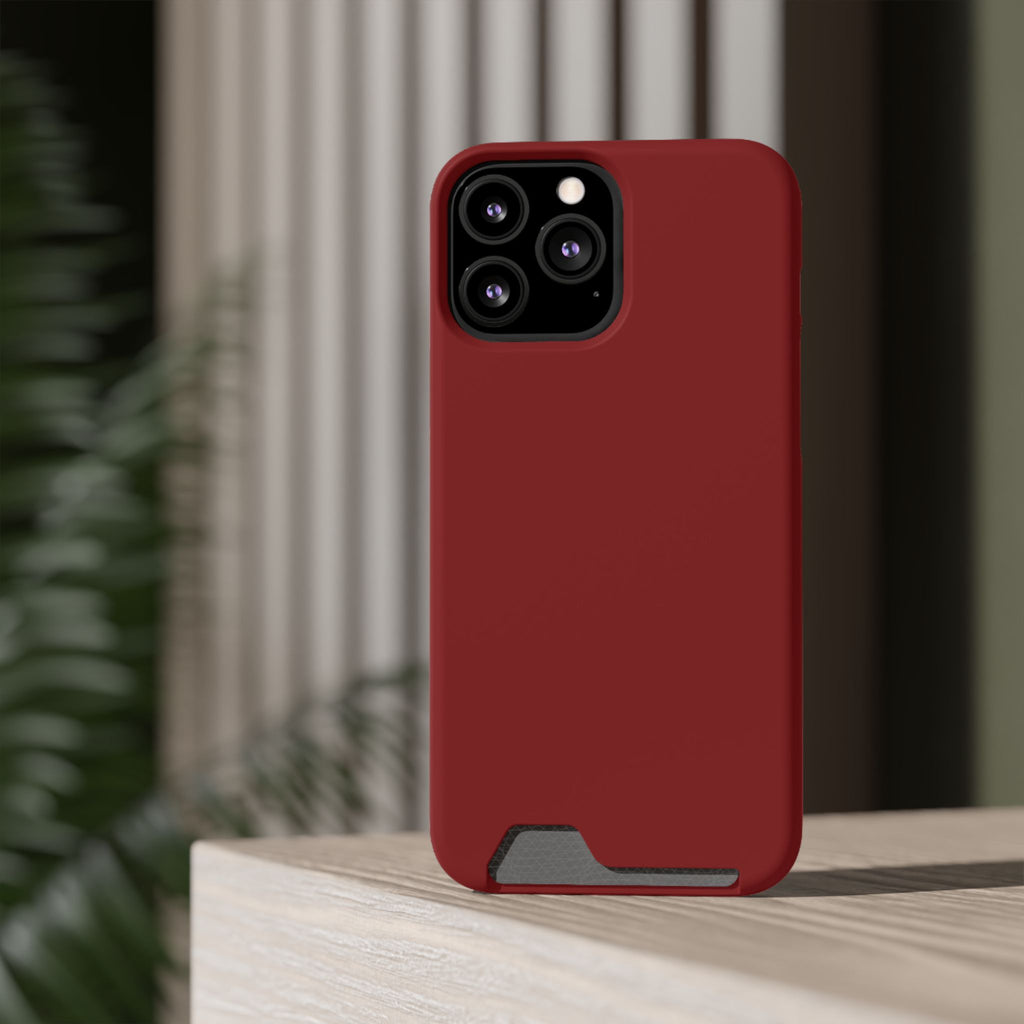 Dark Red Card-Holder Phone Case