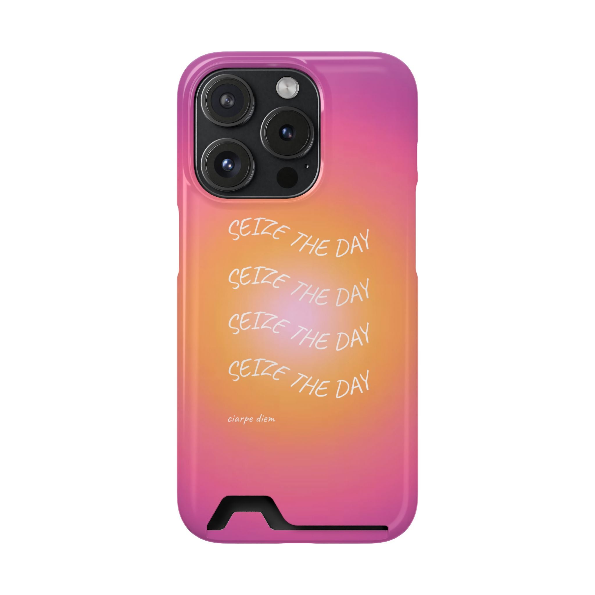 Sunburst 'Seize the Day' Phone Case with Card Holder