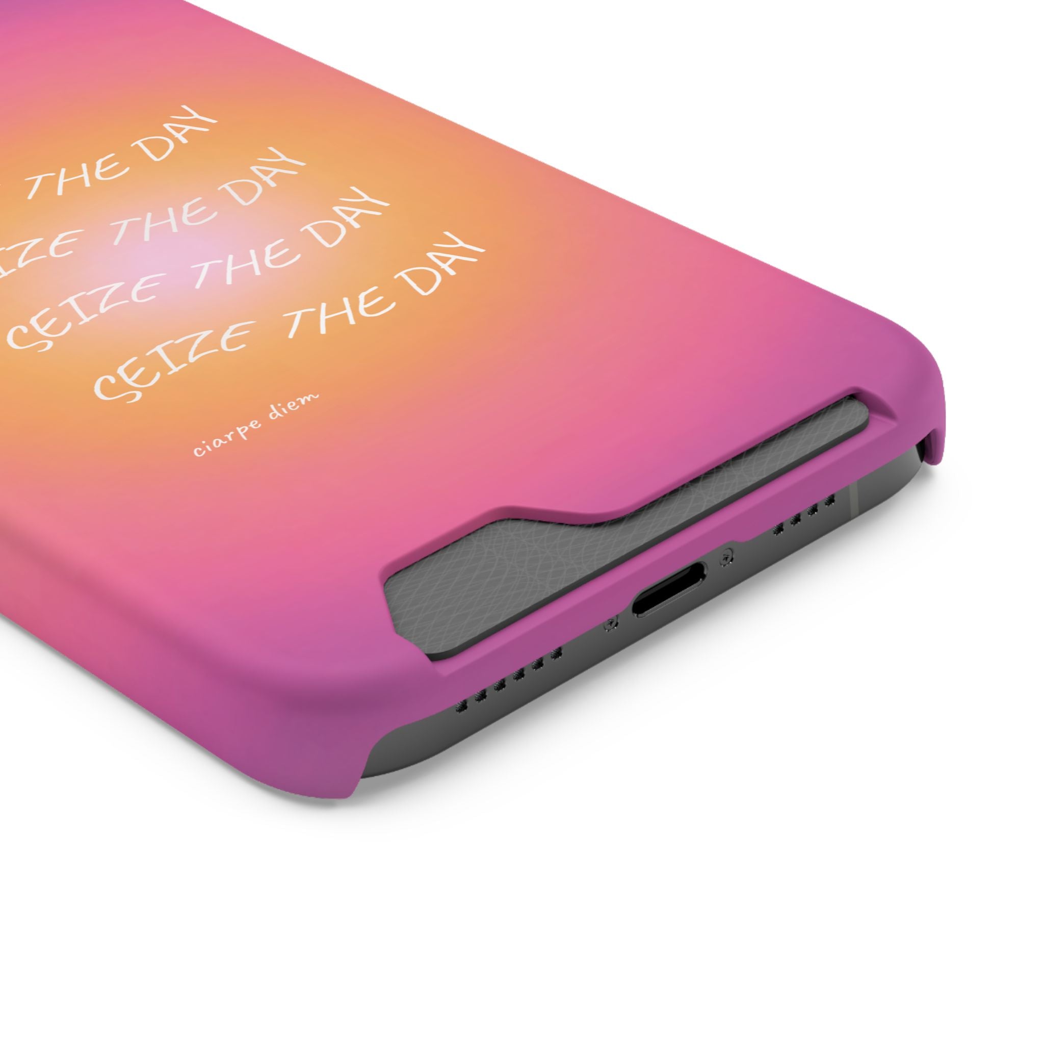 Sunburst 'Seize the Day' Phone Case with Card Holder