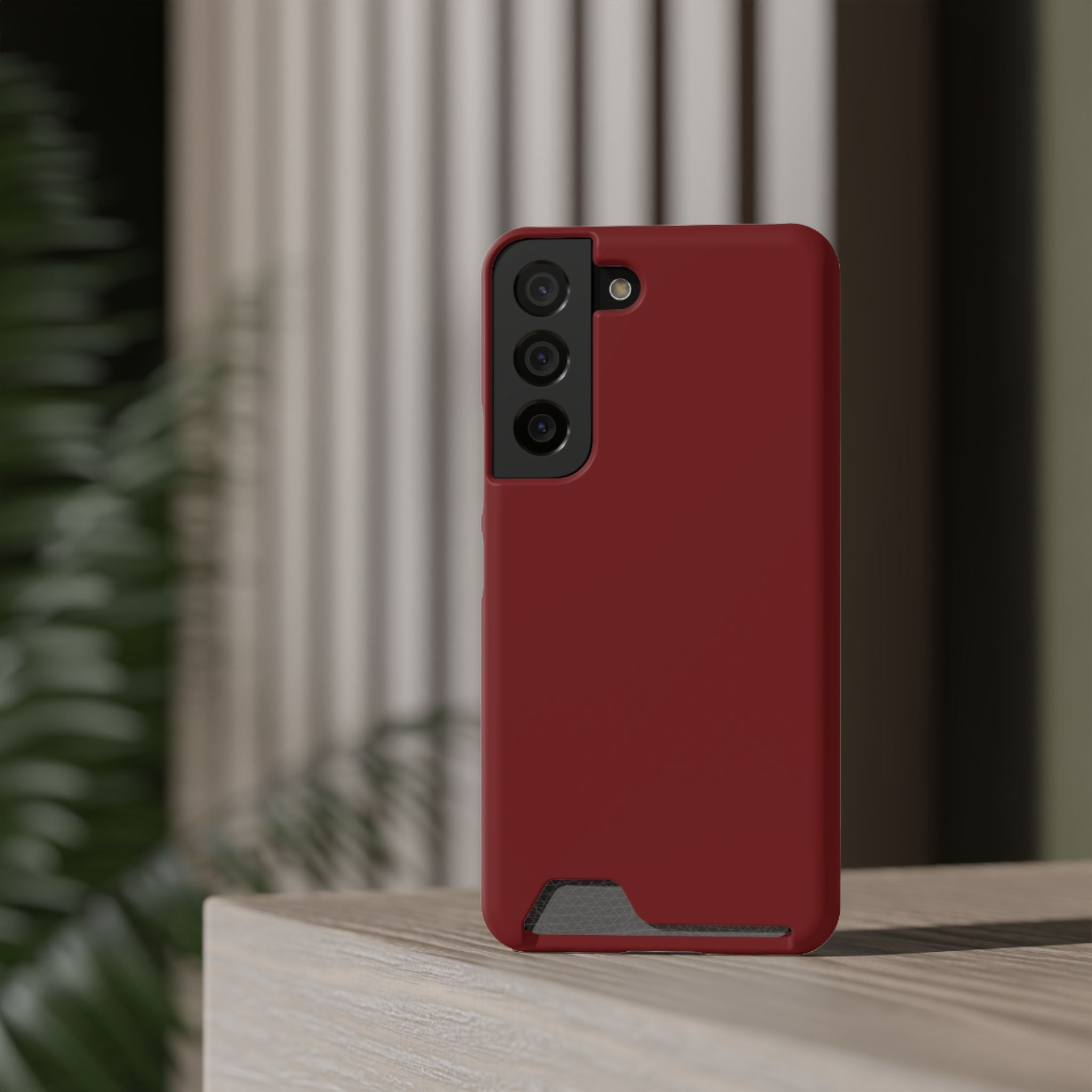 Dark Red Card-Holder Phone Case
